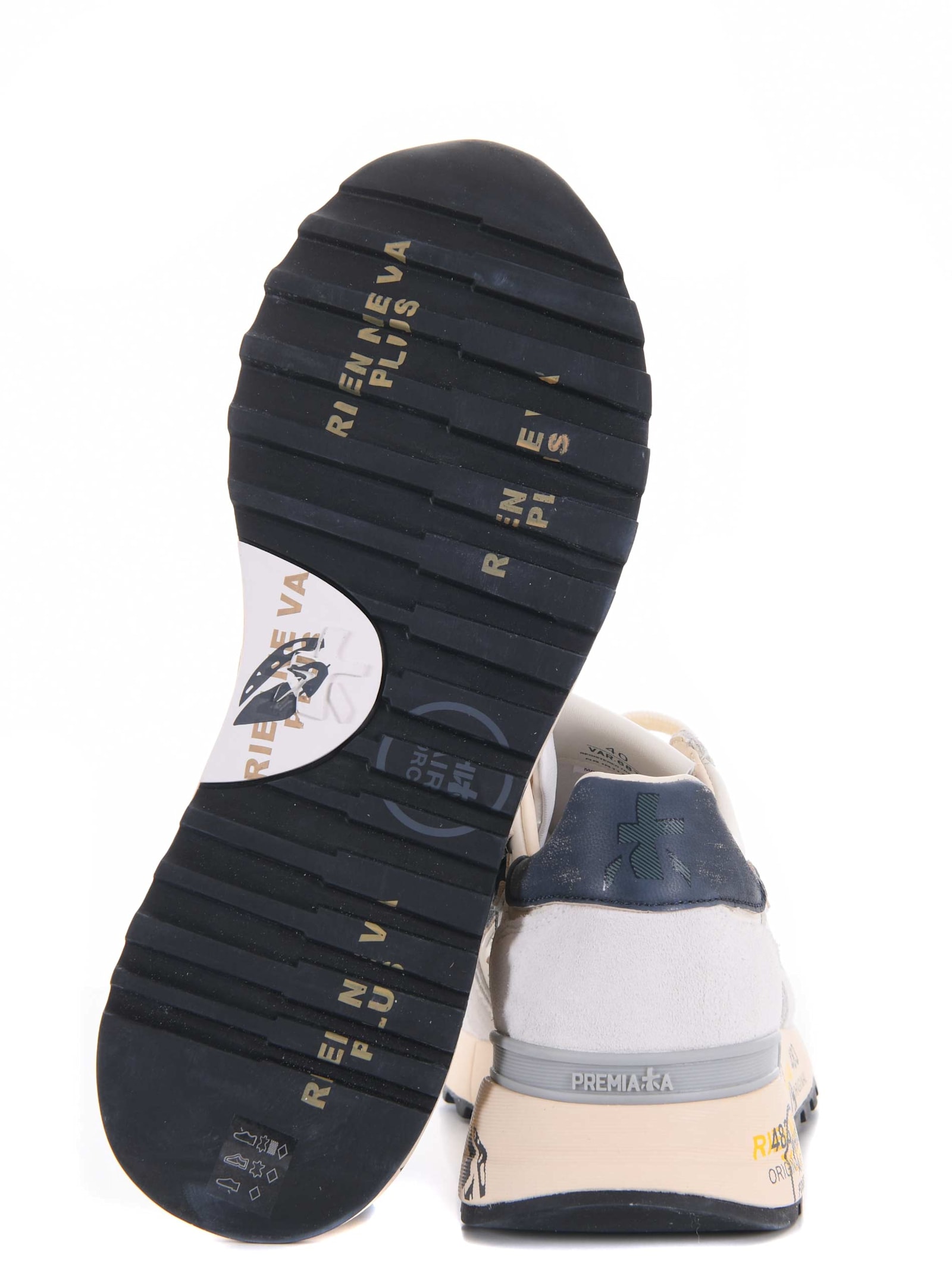 Shop Premiata Sneakers In Avorio/blu