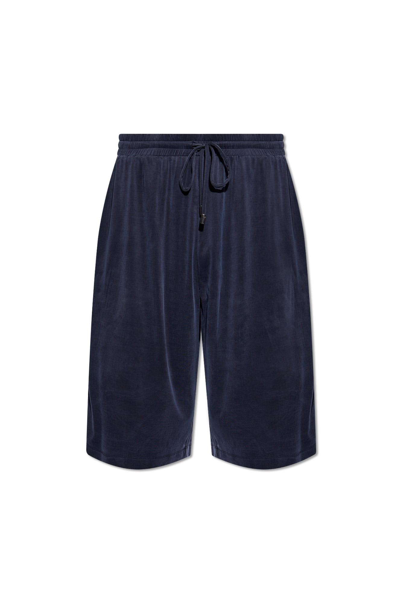 Giorgio Armani Draped Shorts In Blue