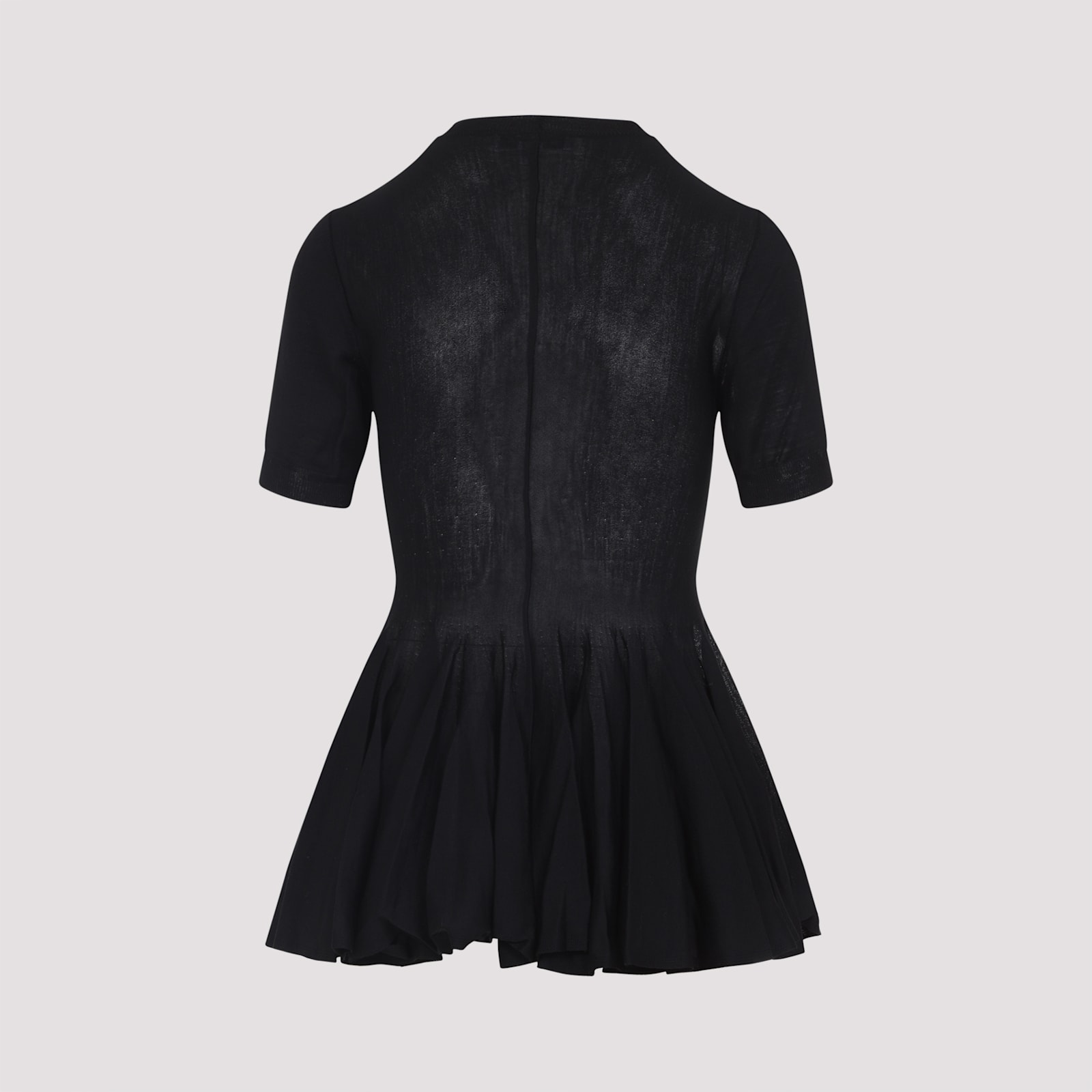 Alaïa Womens Noir Alaia Short-sleeve Peplum Wool Top In Black