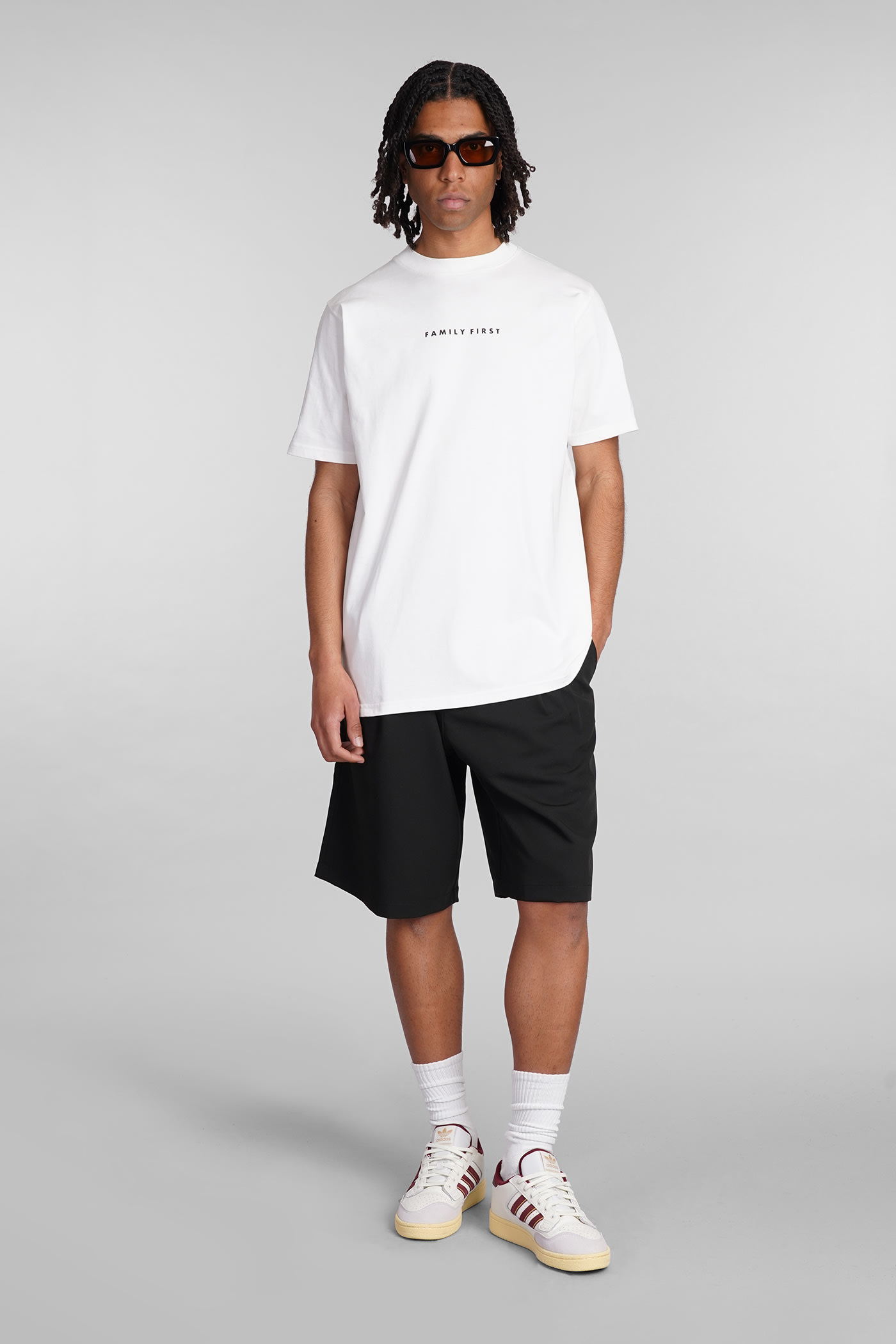 Shop Family First Milano Shorts In Black Polyester
