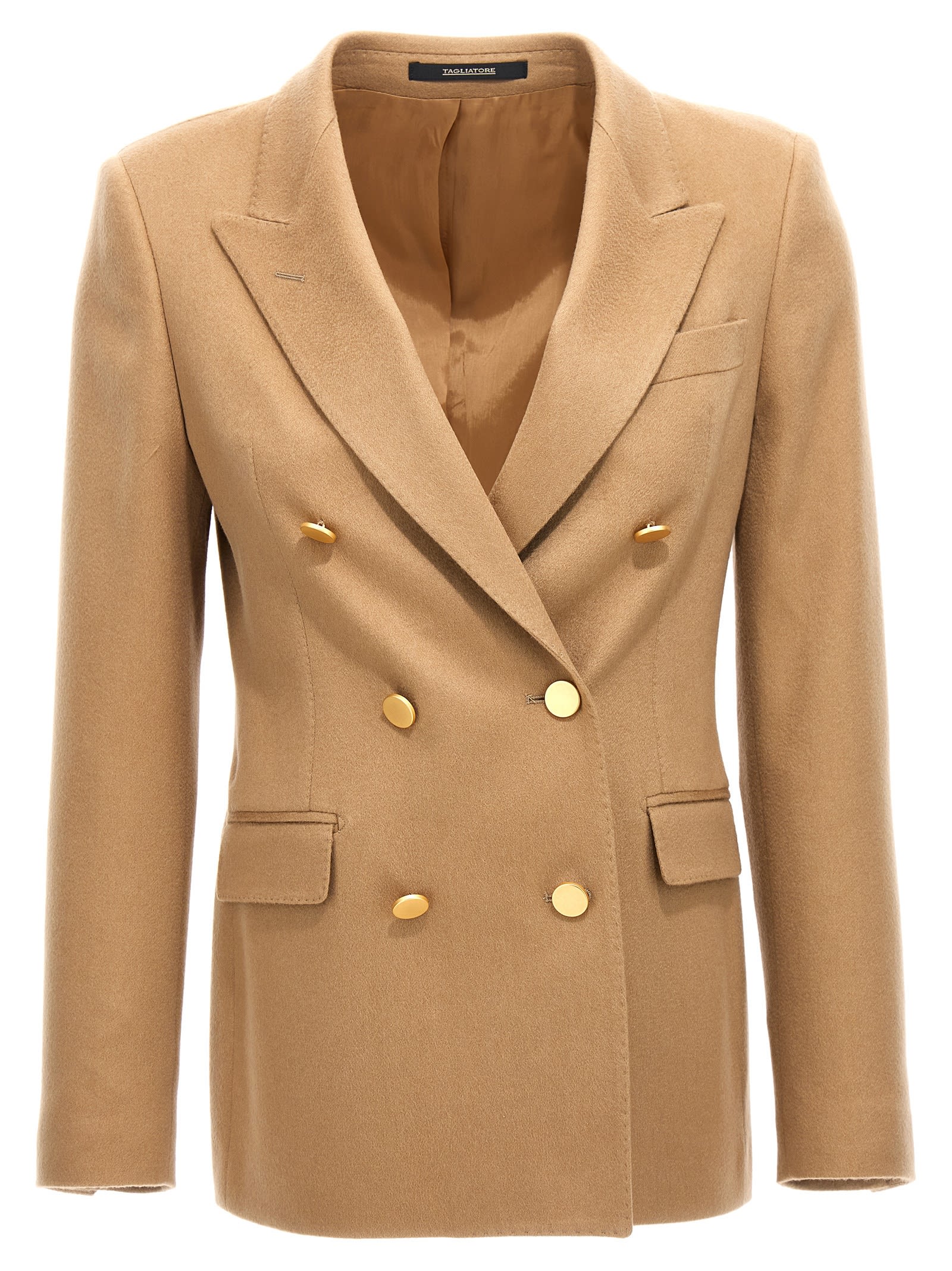 Tagliatore Paris Blazer Jacket Gold Buttons In Beige