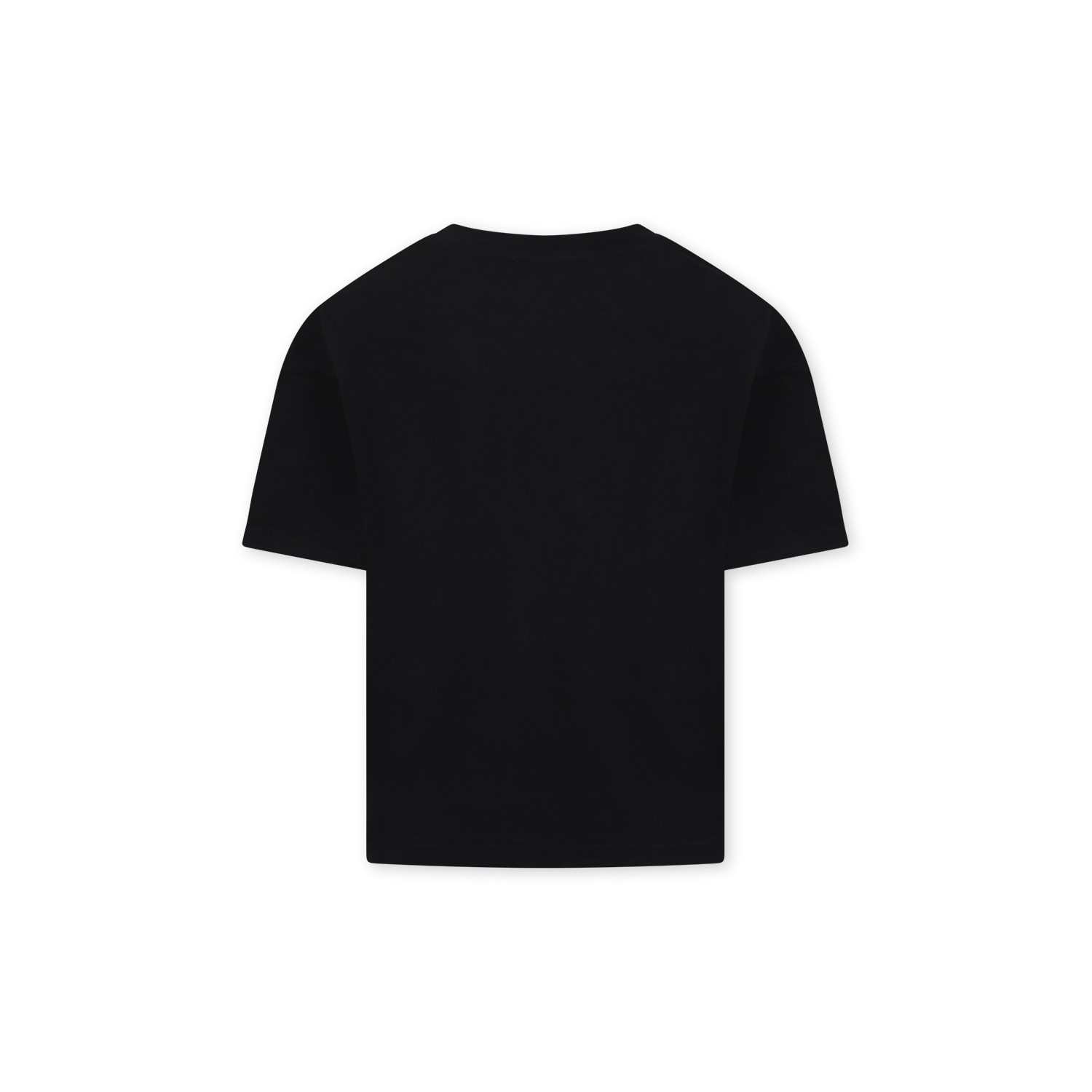 Msgm Black T-shirt For Girl With Logo In Black