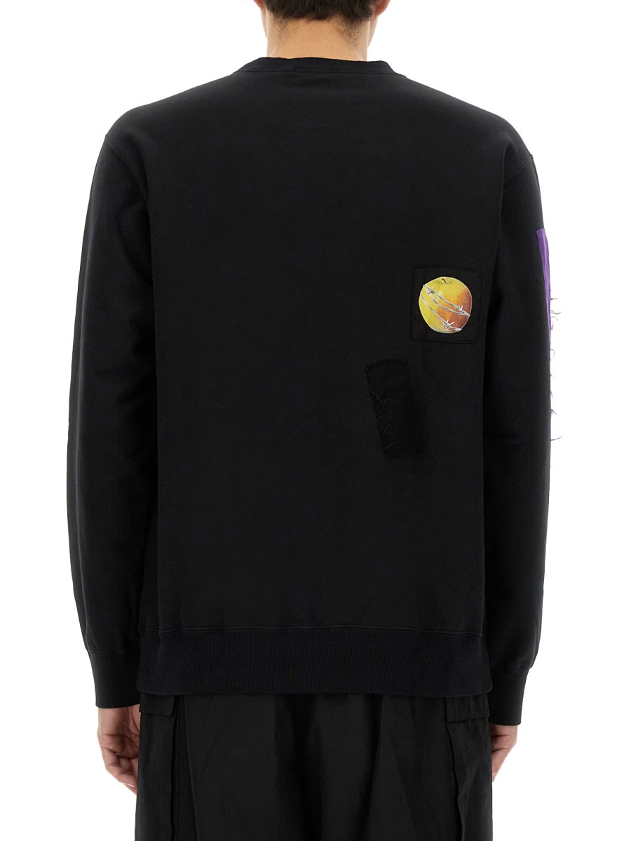 Undercover Artistic Black Printed Sweatshirt With Crew Neck Design In Black