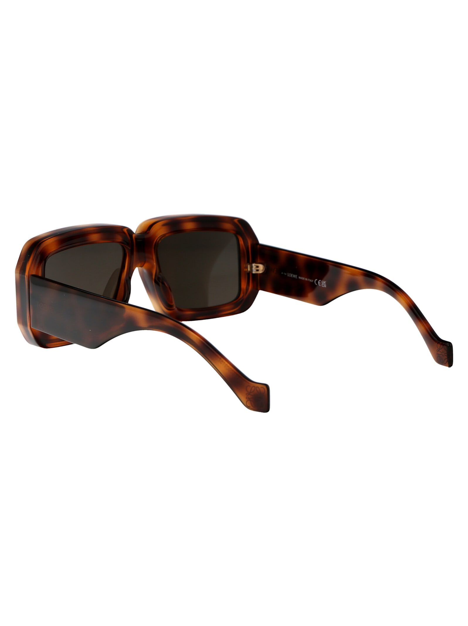 Shop Loewe Paulas Ibiza Sunglasses In 52g Dark Havana Brown Mirror