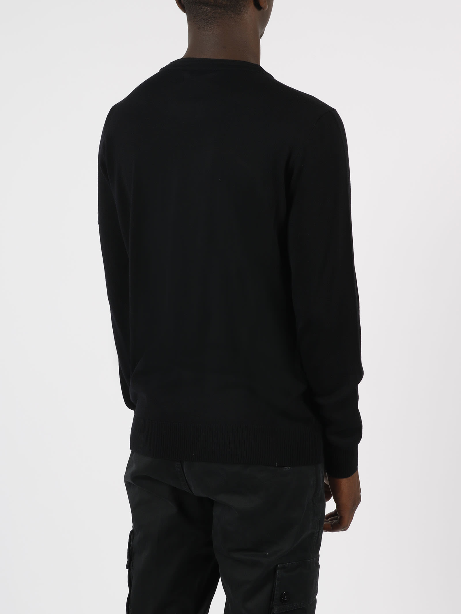 Shop Stone Island Round Neck Sweater In Black