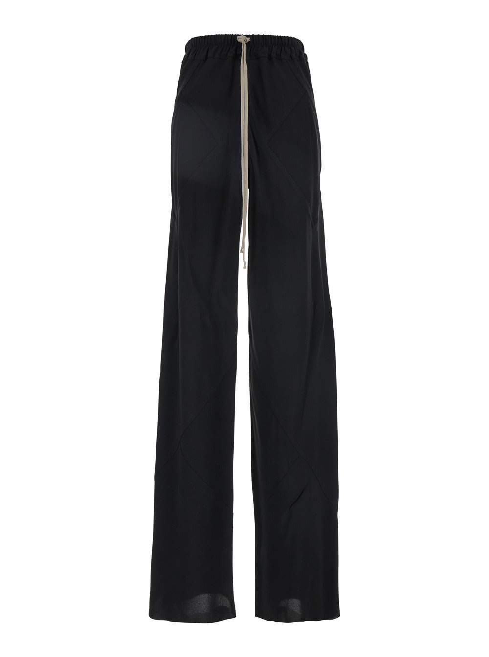 Rick Owens Black Wide Leg Pants In Tech Fabric Woman