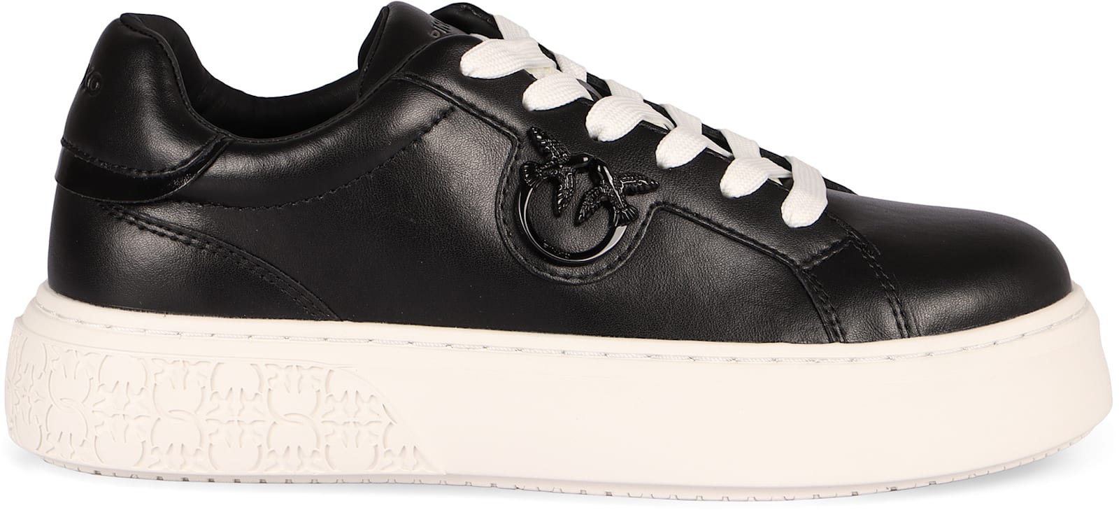 Pinko Monogram Detail Platform Sneakers With In Black