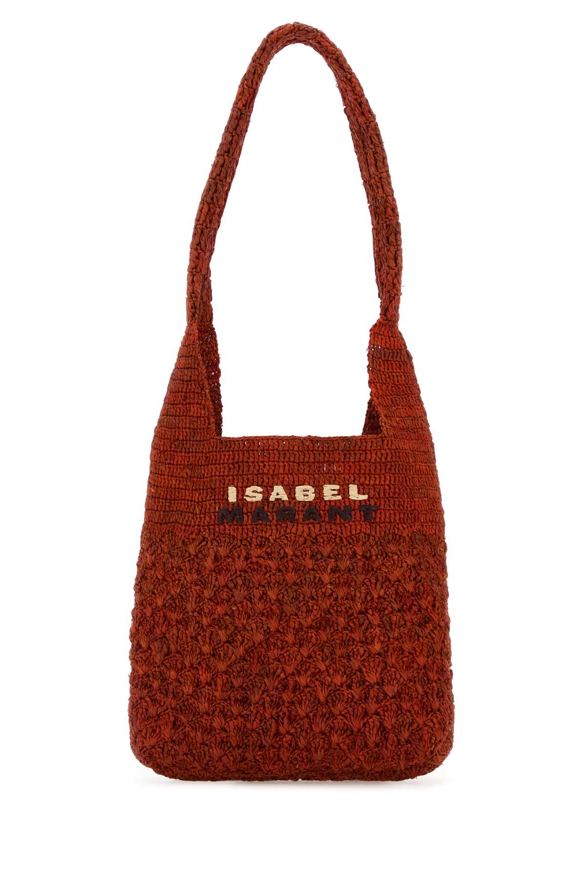 Isabel Marant Small Praia Shoulder Bag With Raffia Texture In Red