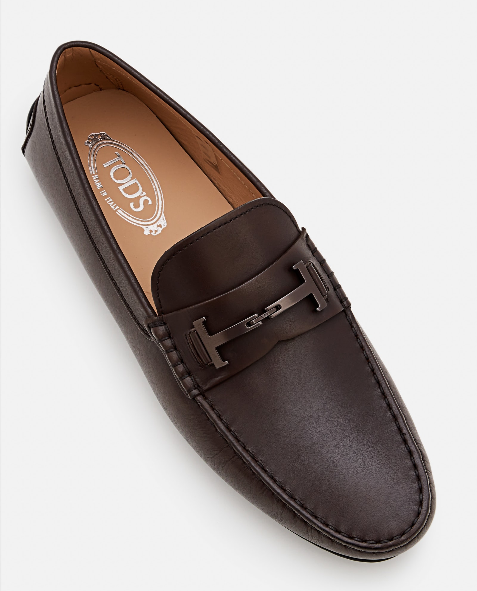 Shop Tod's City Gommino Loafers In Brown