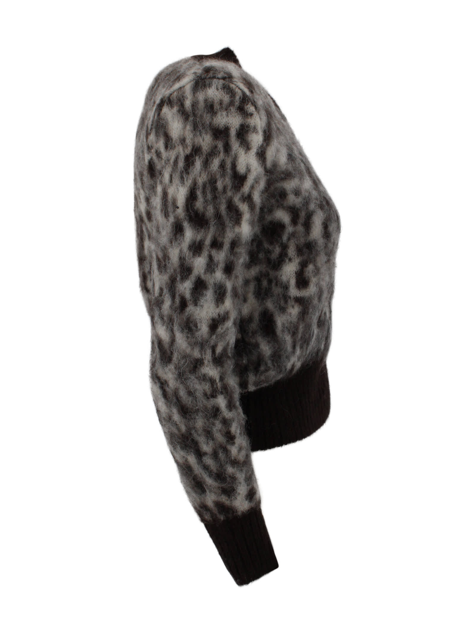 D Exterior Animal Print Sweater In Multi