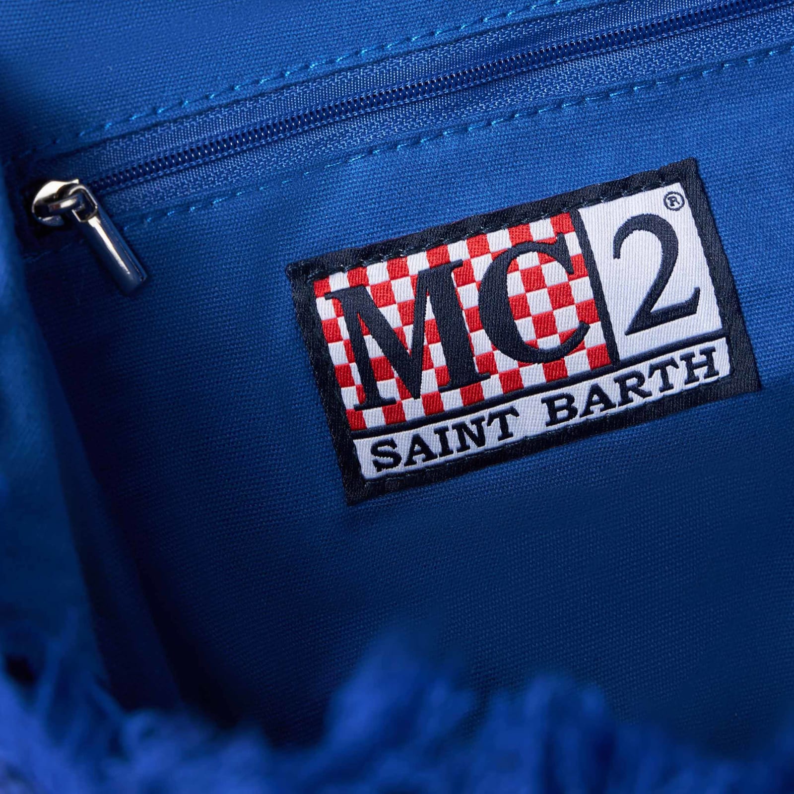 Shop Mc2 Saint Barth Colette Blue Crochet Handbag