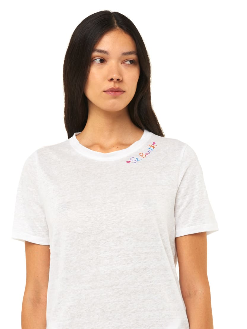 MC2 Saint Barth Cotton T-shirt With Love St. Barth Embroidery