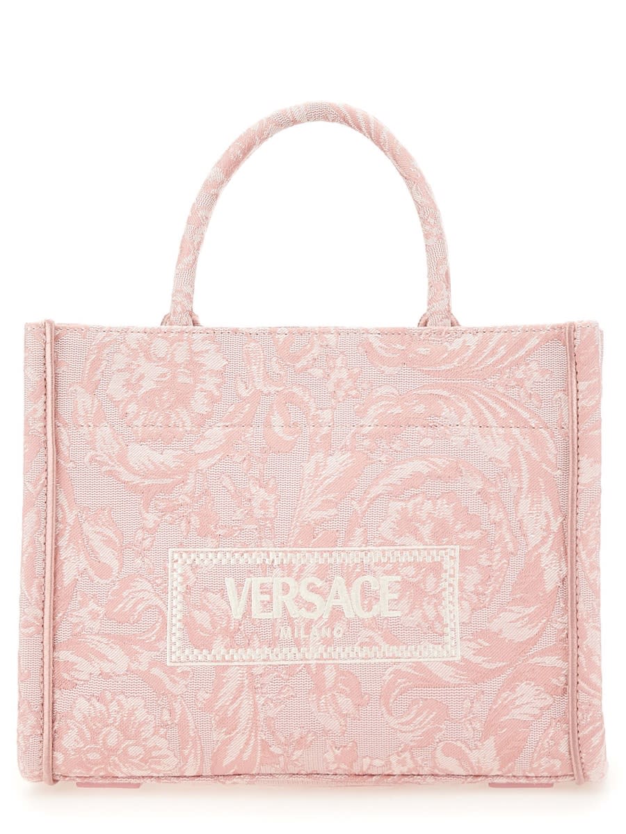 Shop Versace Shopper Bag Athena Small In Pink