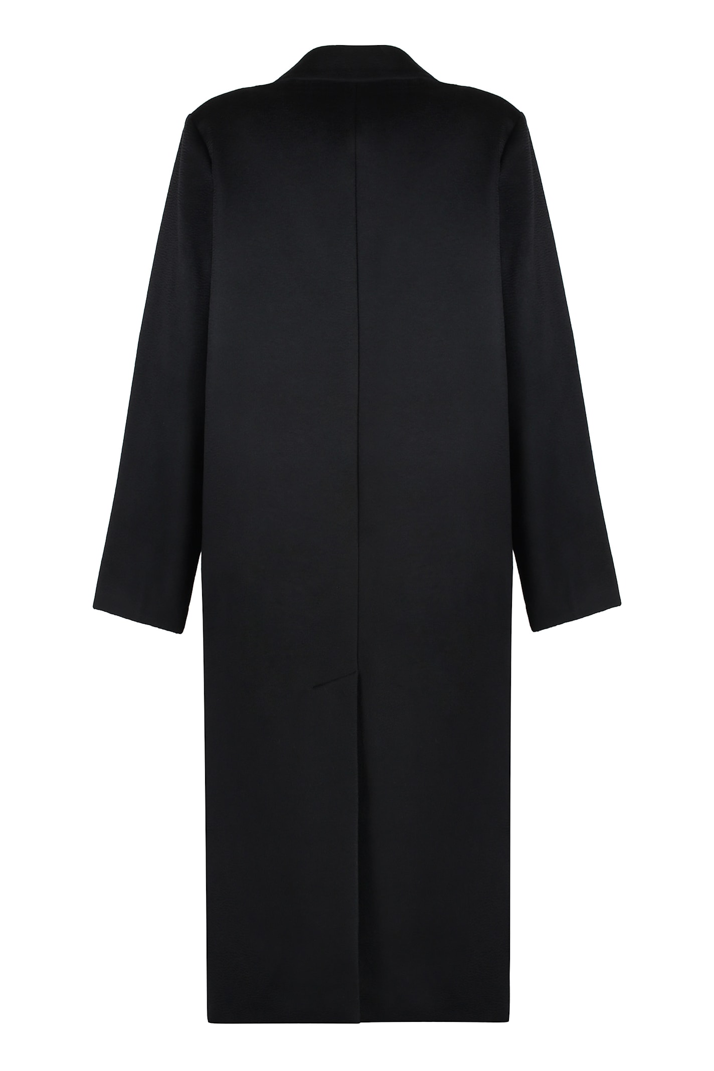 Shop Weekend Max Mara Ponera Wool Long Coat In Black