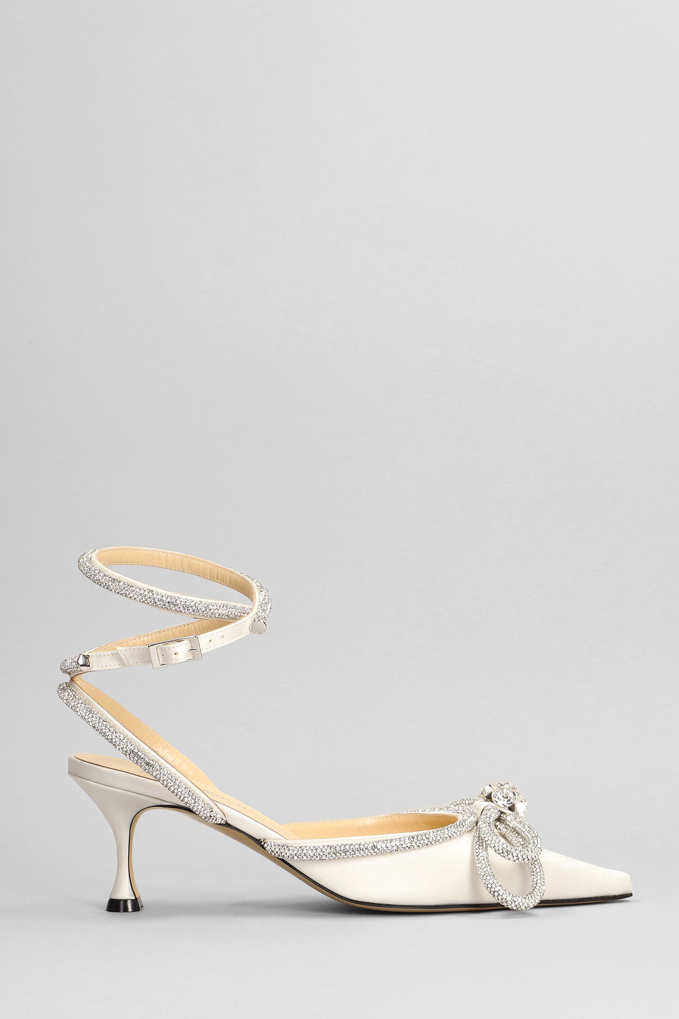 Mach & Mach Pumps In White Silk In White
