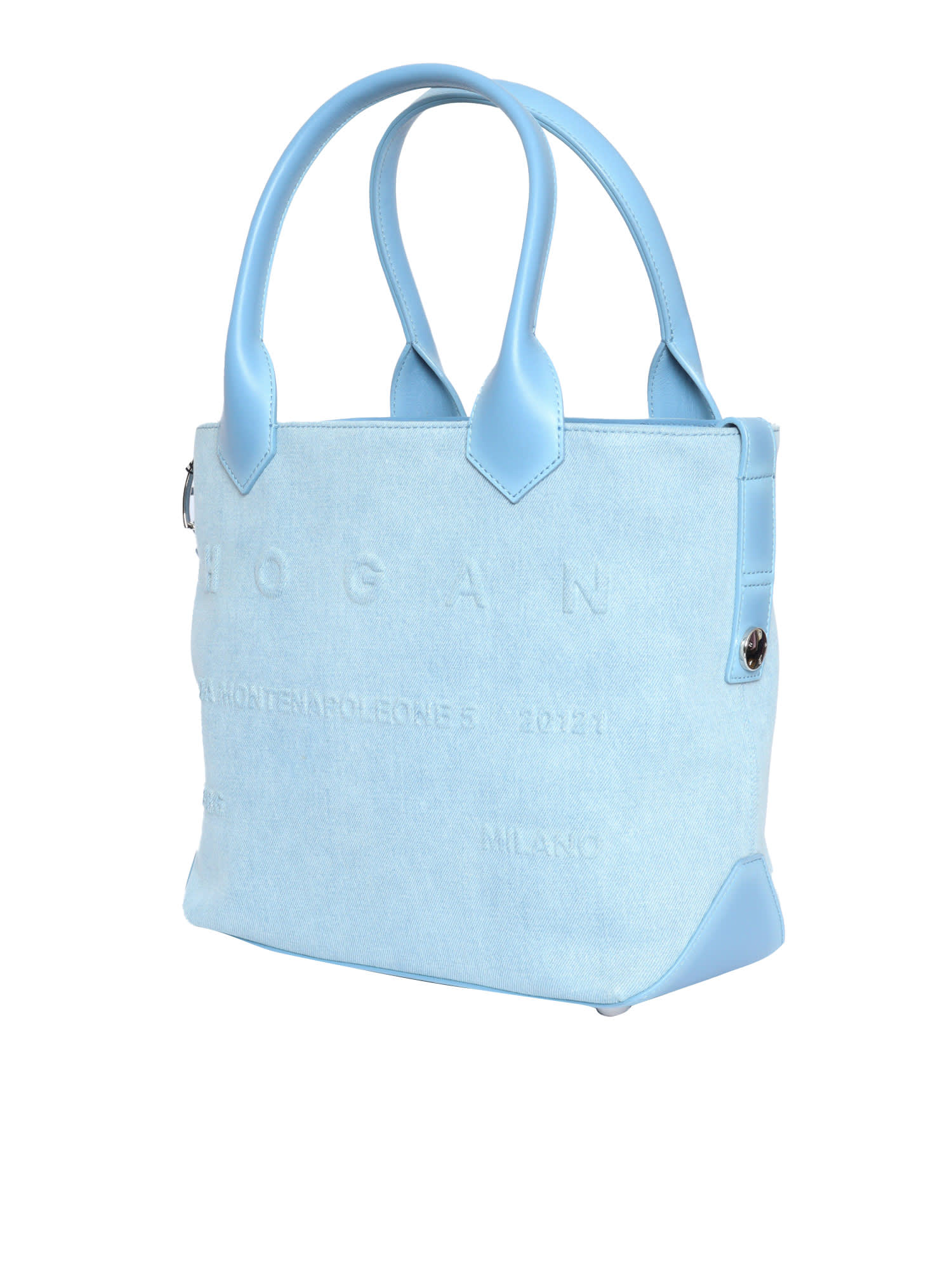 HOGAN SCRIPT MEDIA EMBOSSED(DENIM) BAG 14X28X34 CM 