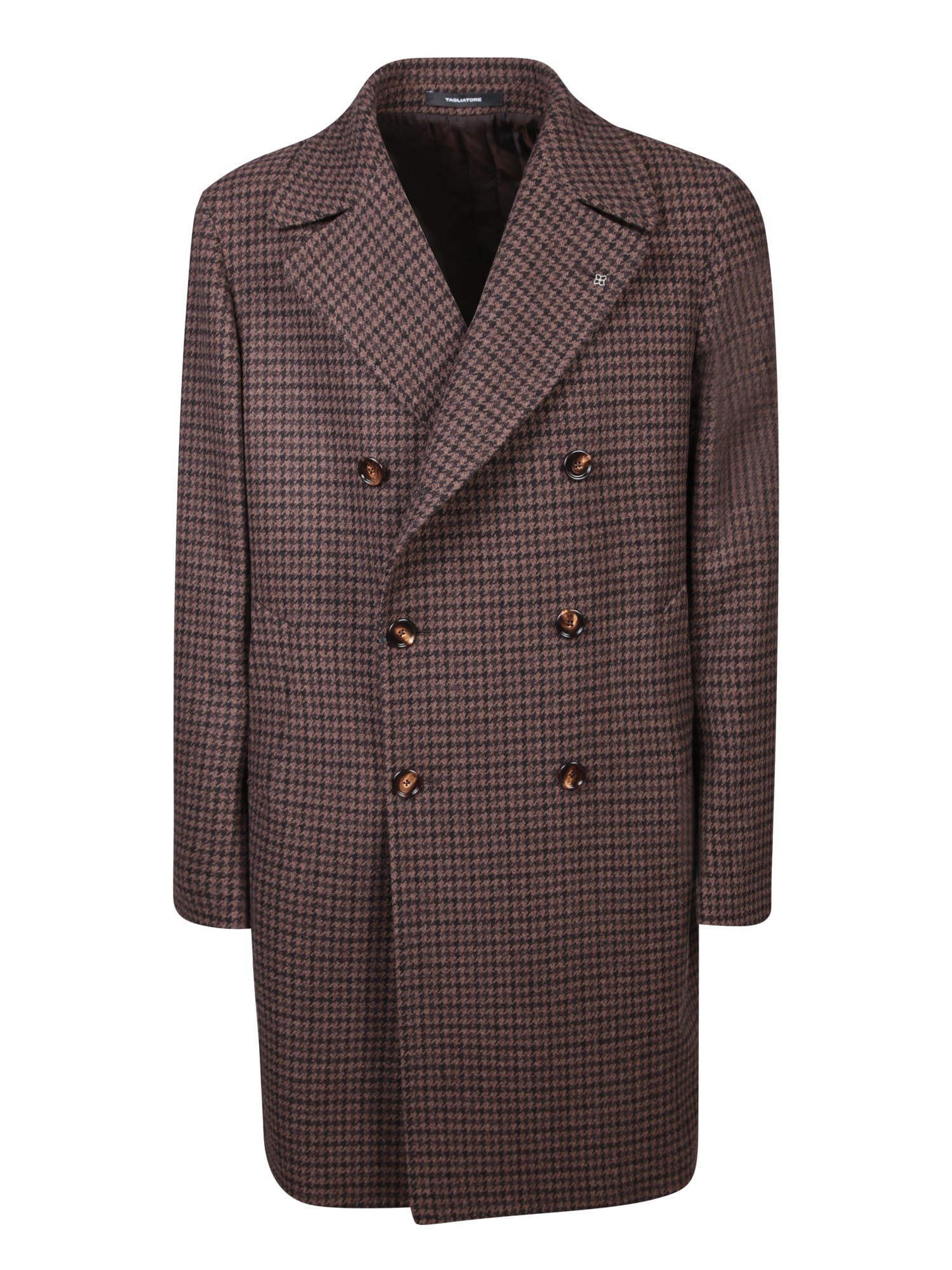 Shop Tagliatore Martingala Brown Coat