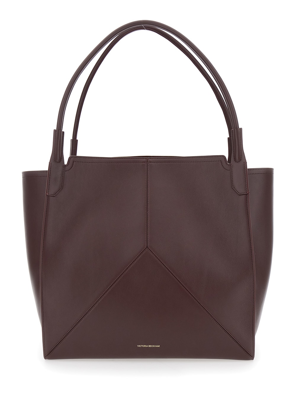 Victoria Beckham Victoria Panelled Smoothed Leather Tote In Burgundy