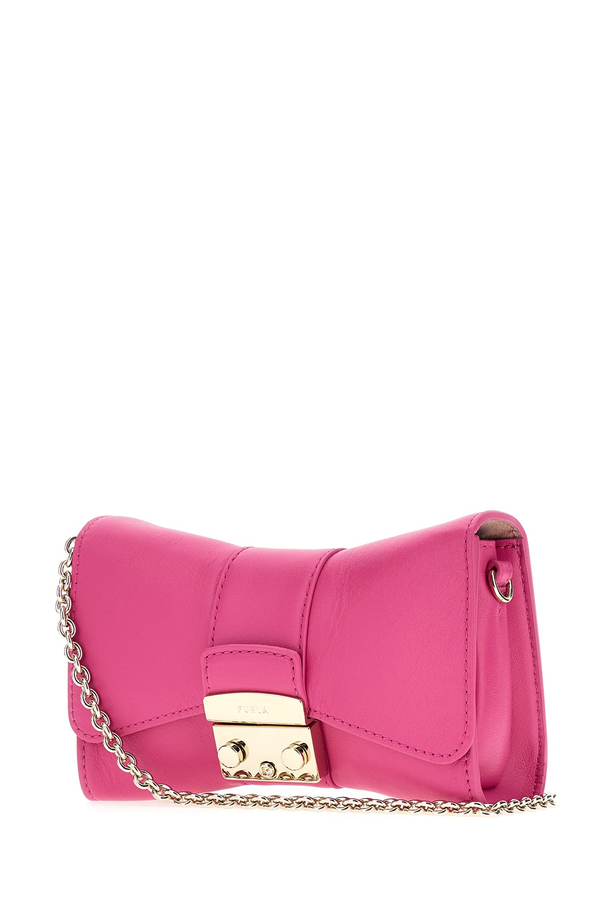 Shop Furla Fuchsia Leather Mini Metropolis Remix Crossbody Bag In 2504s