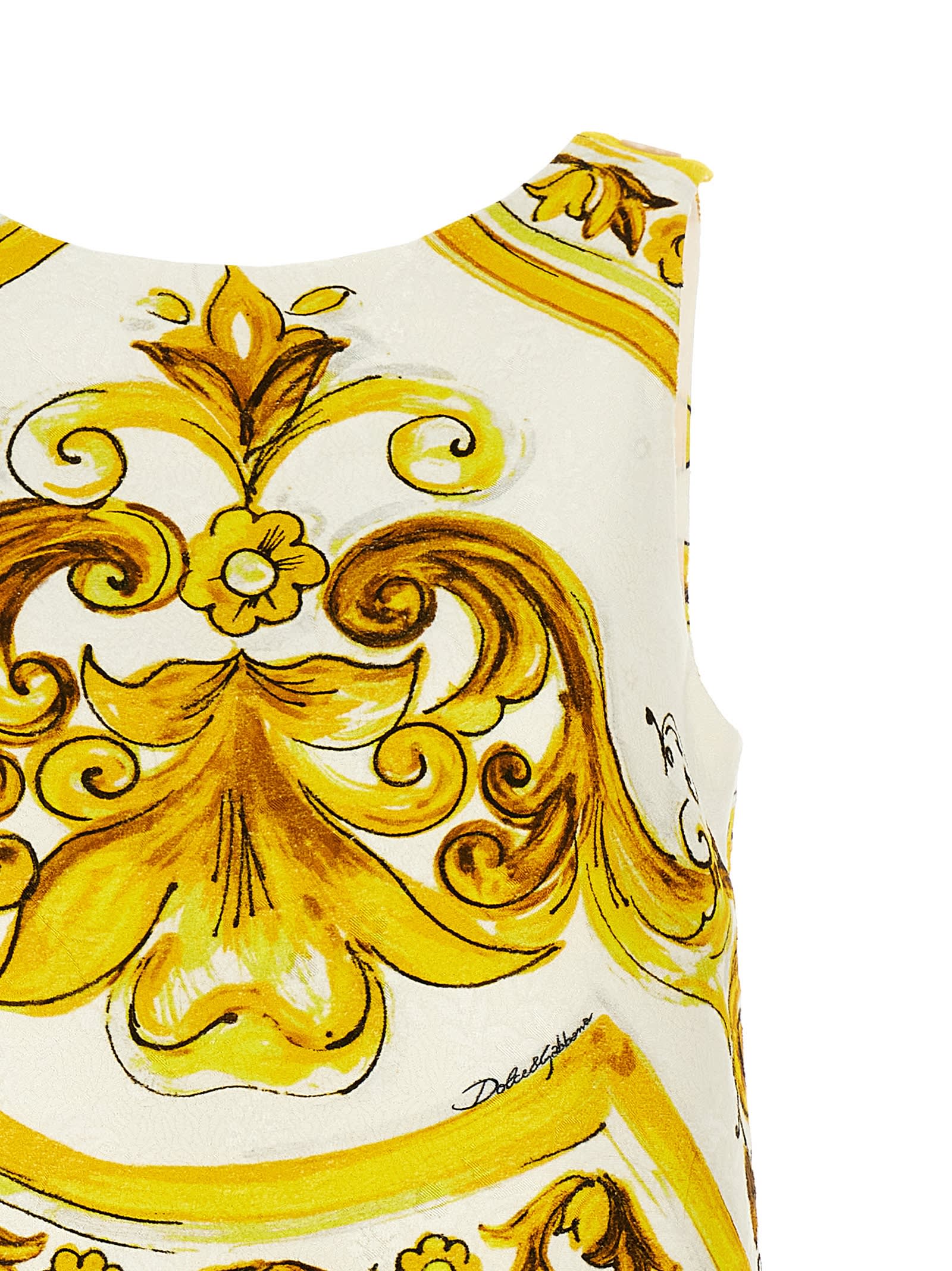 Shop Dolce & Gabbana Maiolica Jacquard Dress In Tn Maiolica Giallo