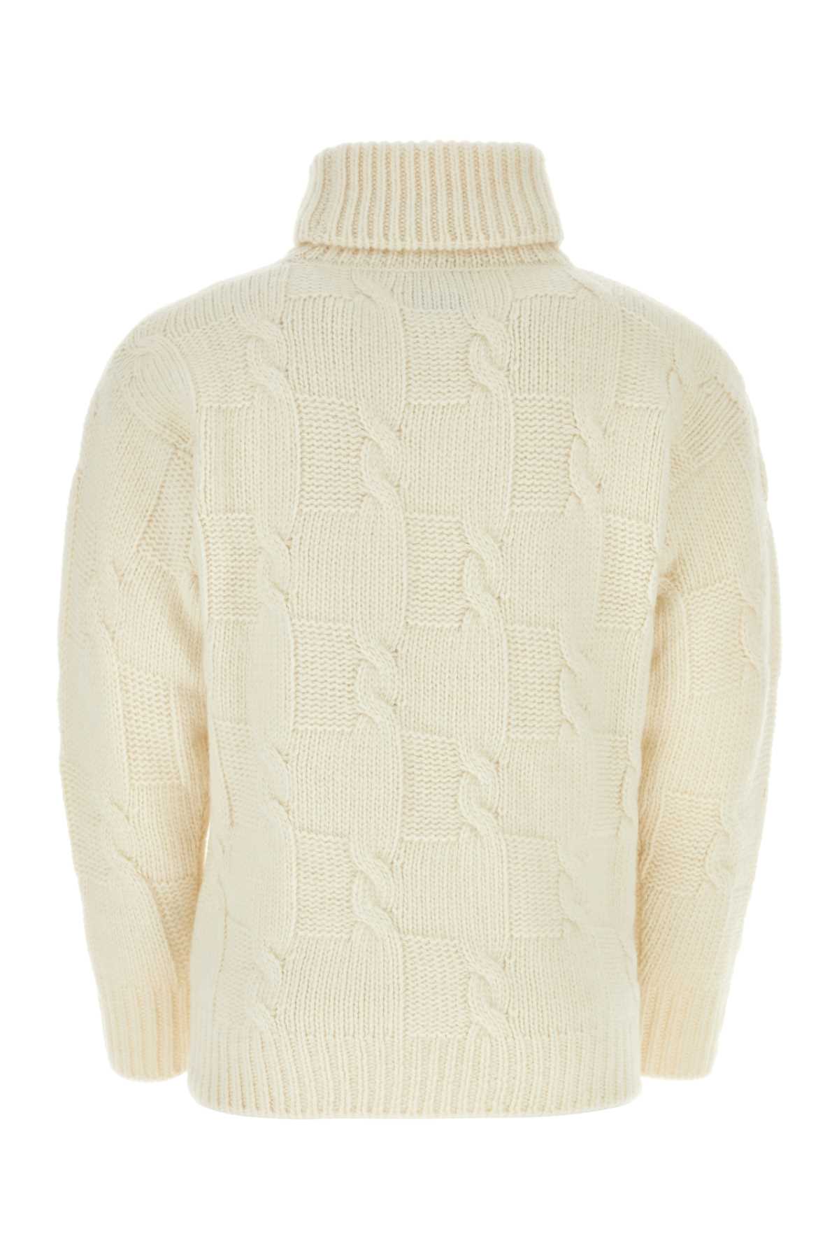 Shop Pt01 Ivory Wool Blend Sweater In L015