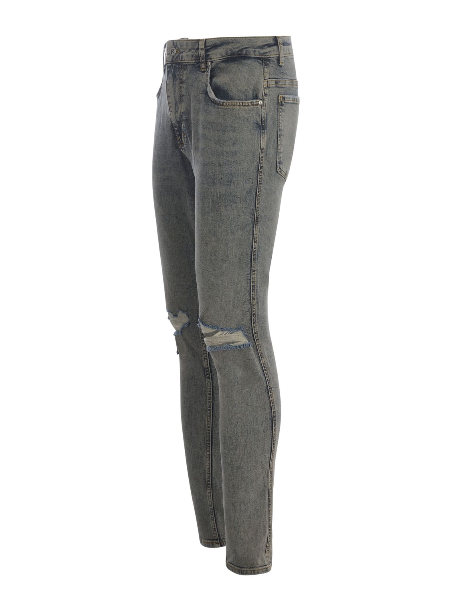 Shop Represent Jeans  In Denim Stretch In Blu Chiaro