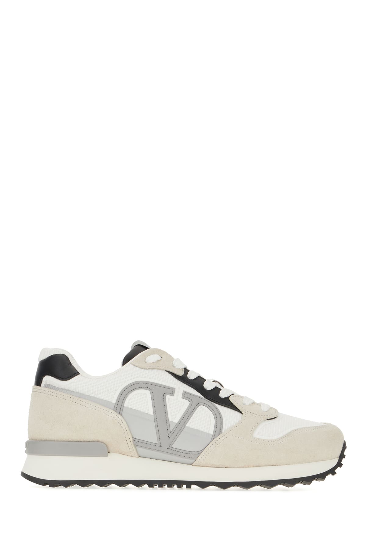 Valentino Garavani Multicolor Leather And Fabric Vlogo Pace Sneakers In White