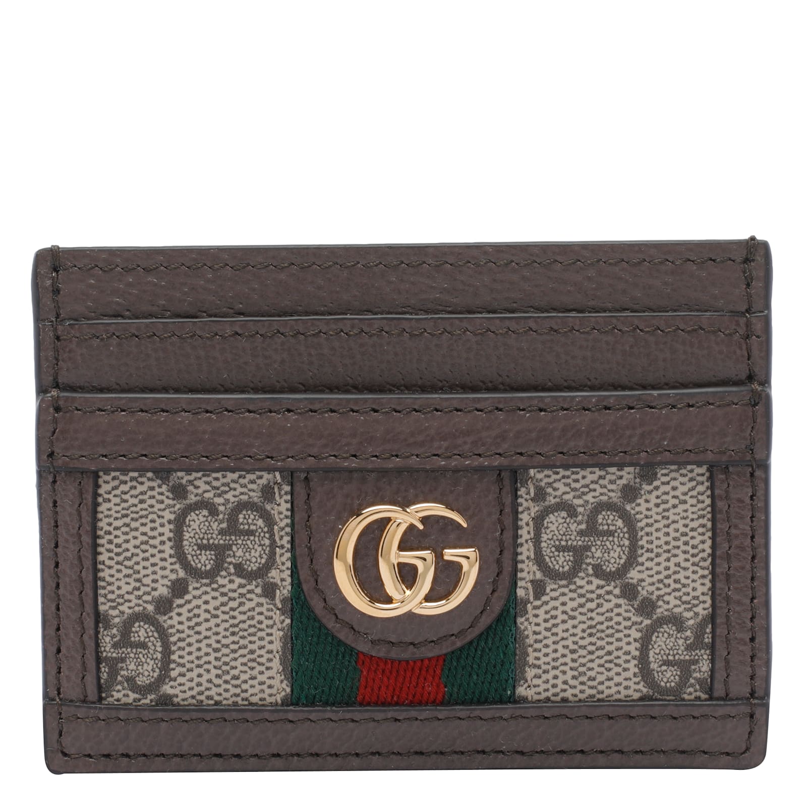 Gucci Ophidia Card Case In Brown
