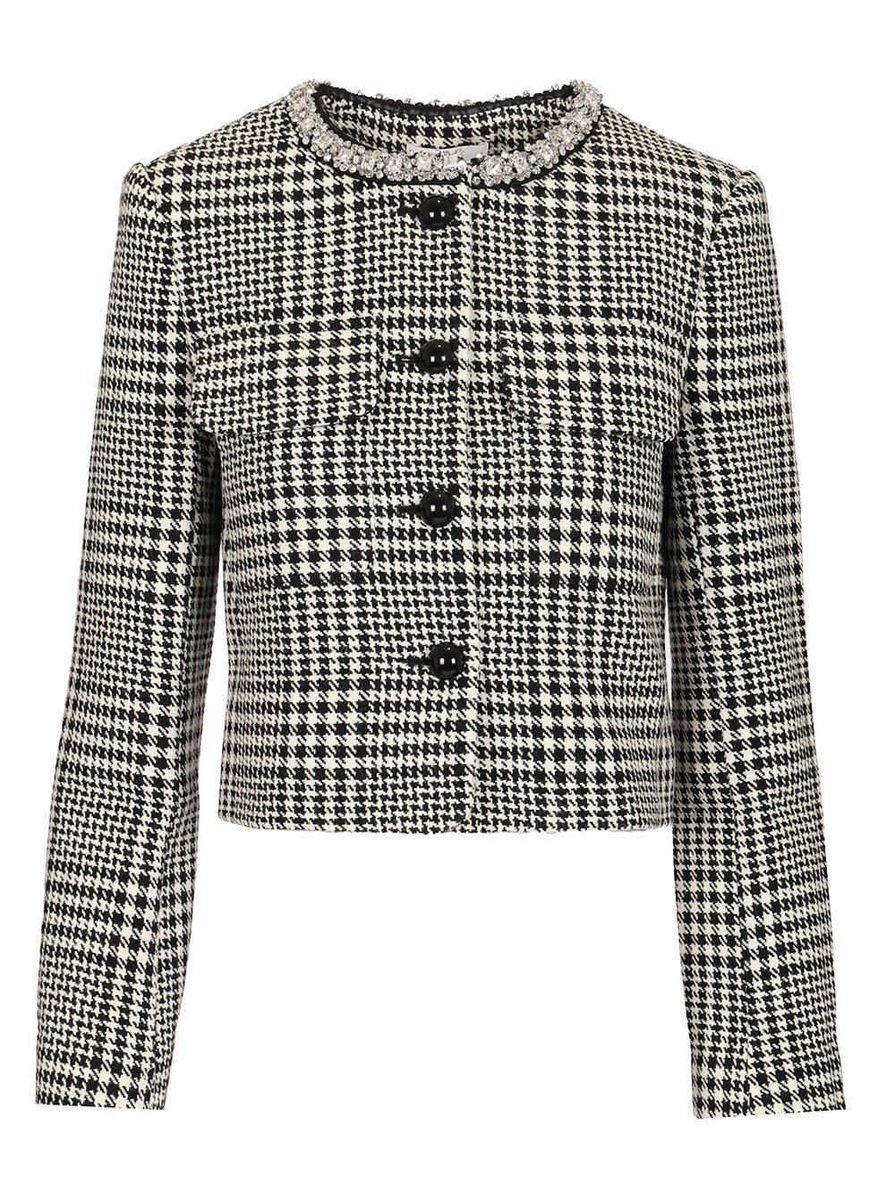 Wool Houndstooth Tailored Jacket