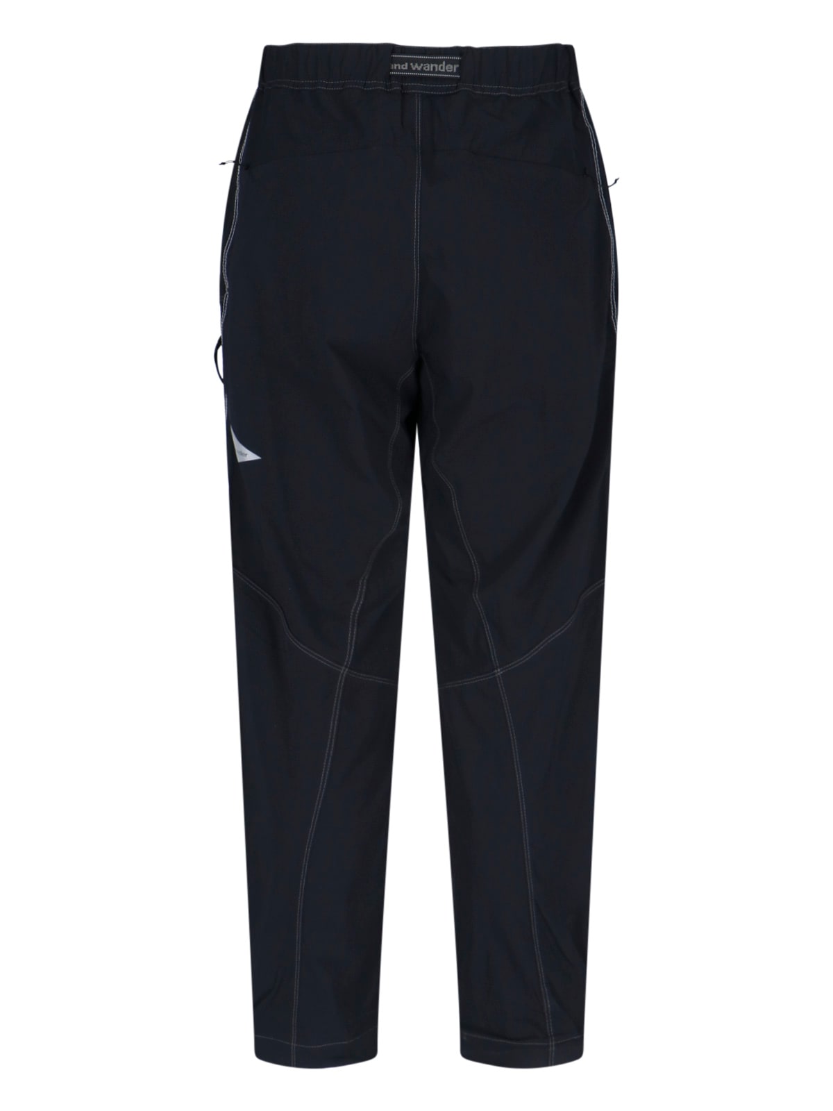 And Wander Streamlined Black Trousers With Zippered Pockets