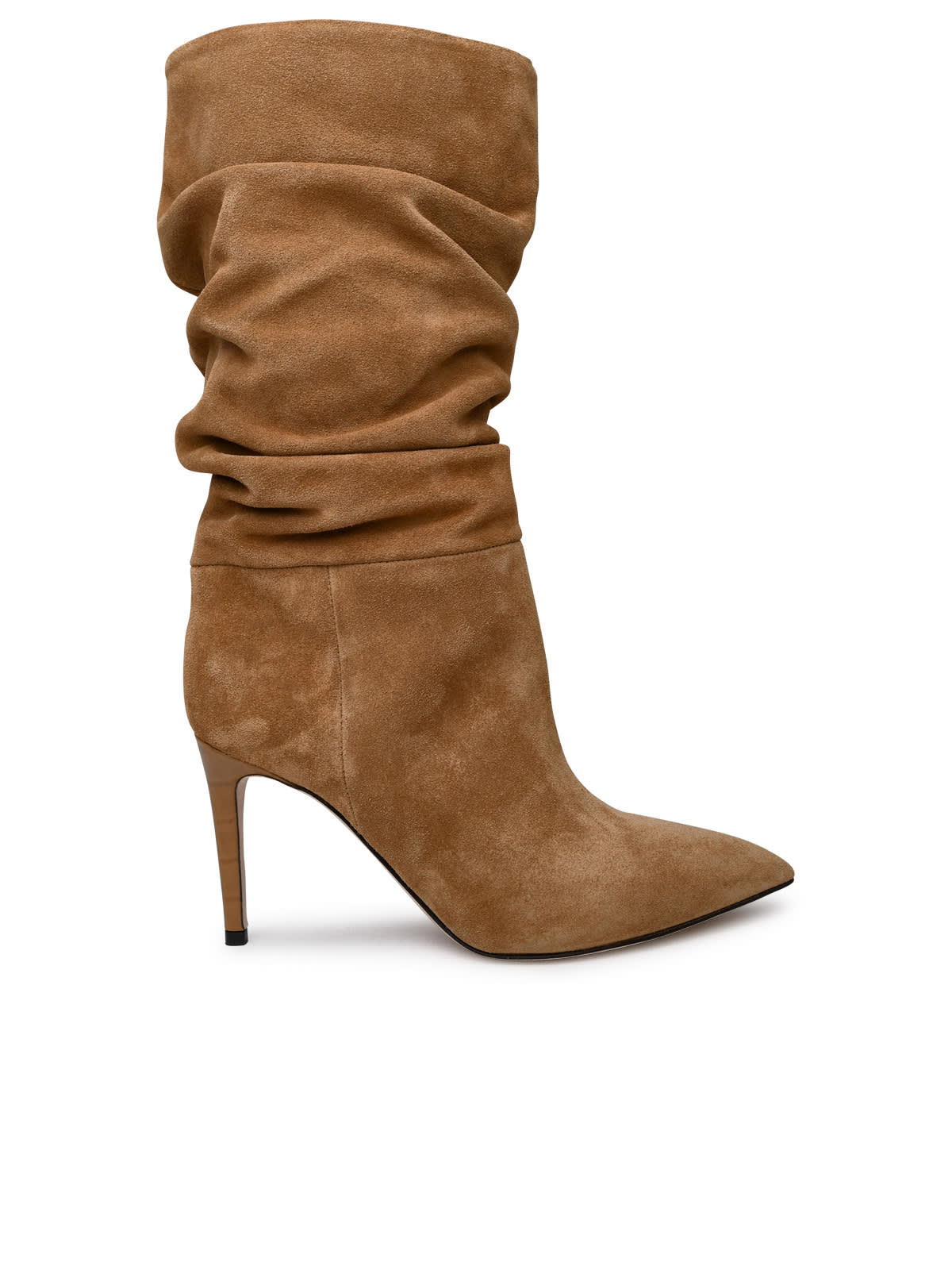 Camel Velour Slouchy Boots
