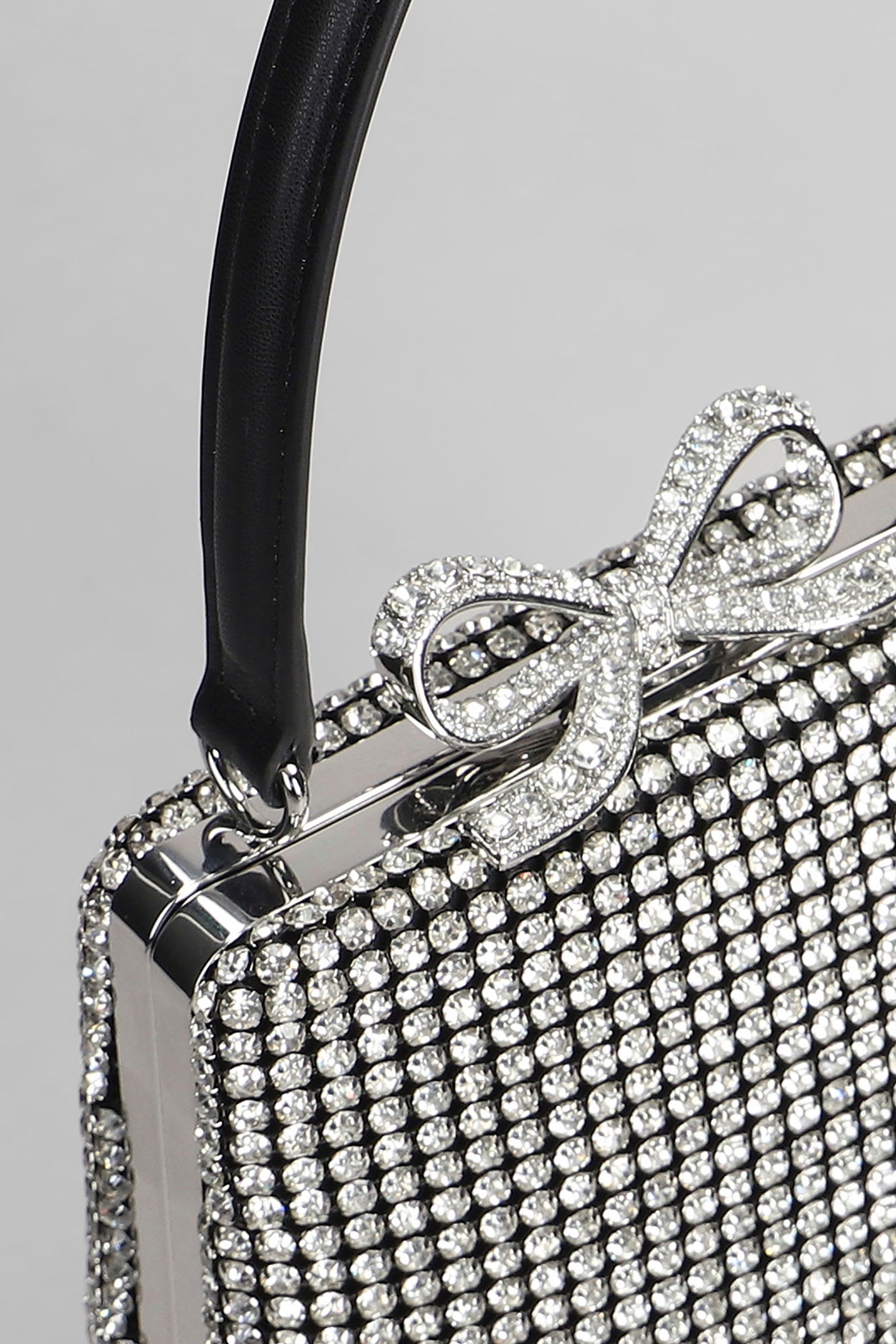Self-portrait Crystal-embellished Fishnet Top Handle Bag