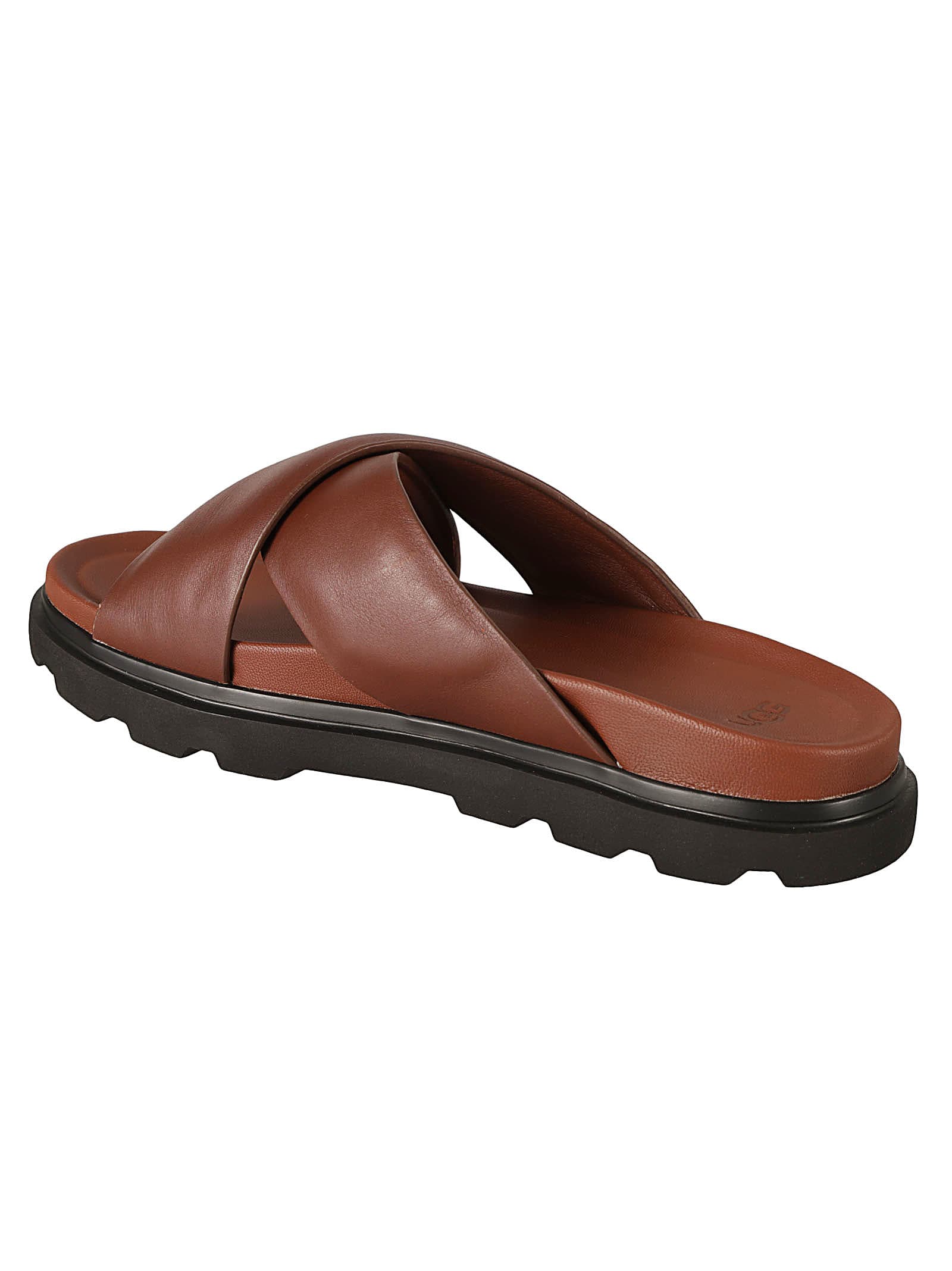Shop Ugg Capitol Thong Cross Sliders In Leather