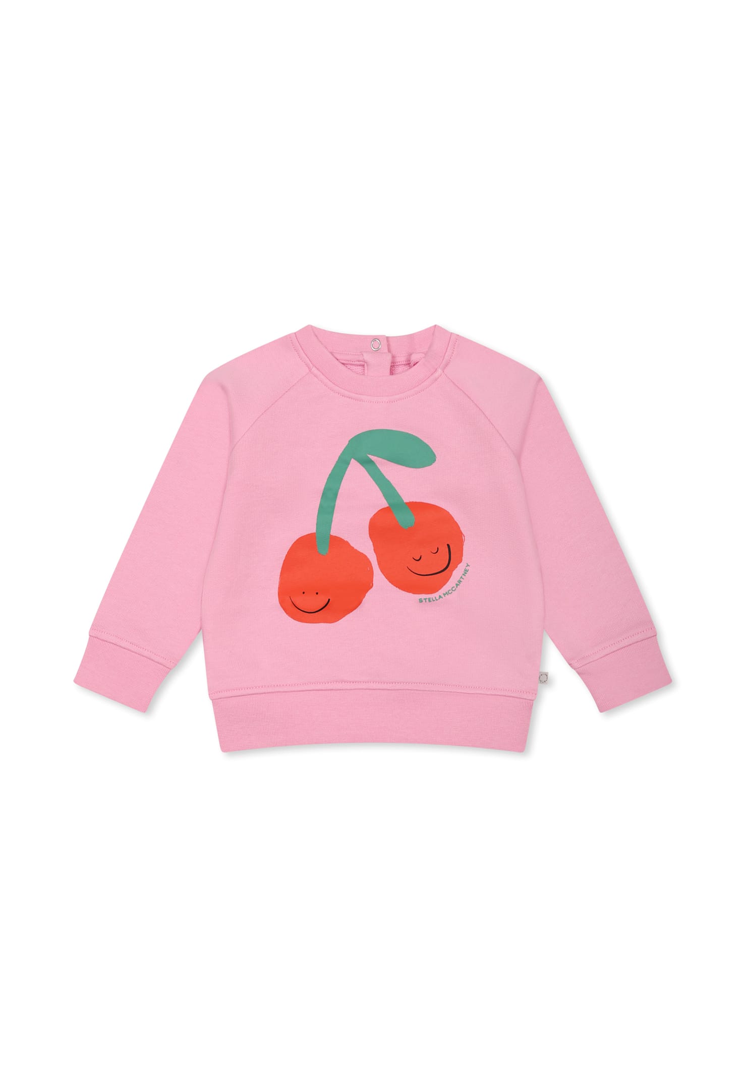 Shop Stella Mccartney Pink Sweatshirt For Baby Girl With Cherry