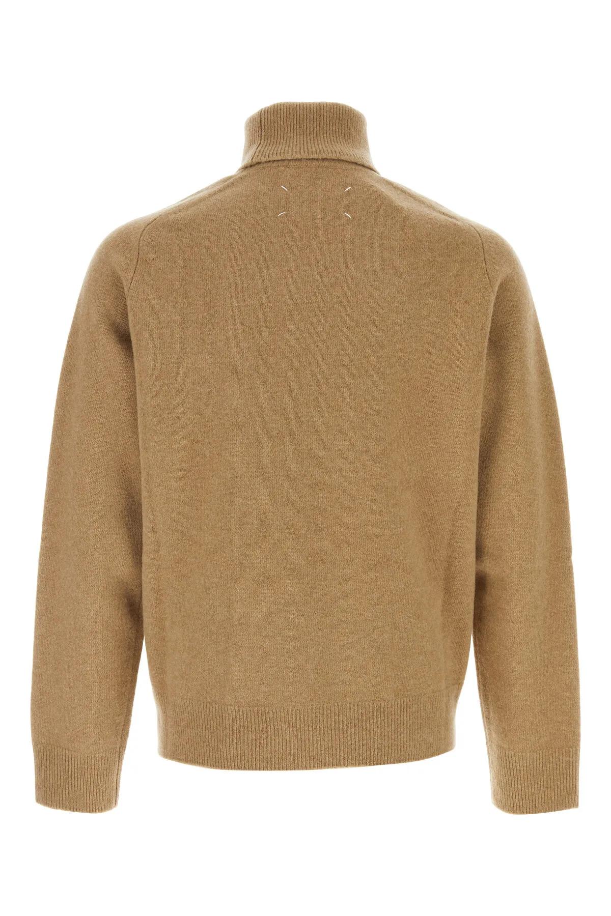 Shop Maison Margiela Camel Wool Sweater In 124m