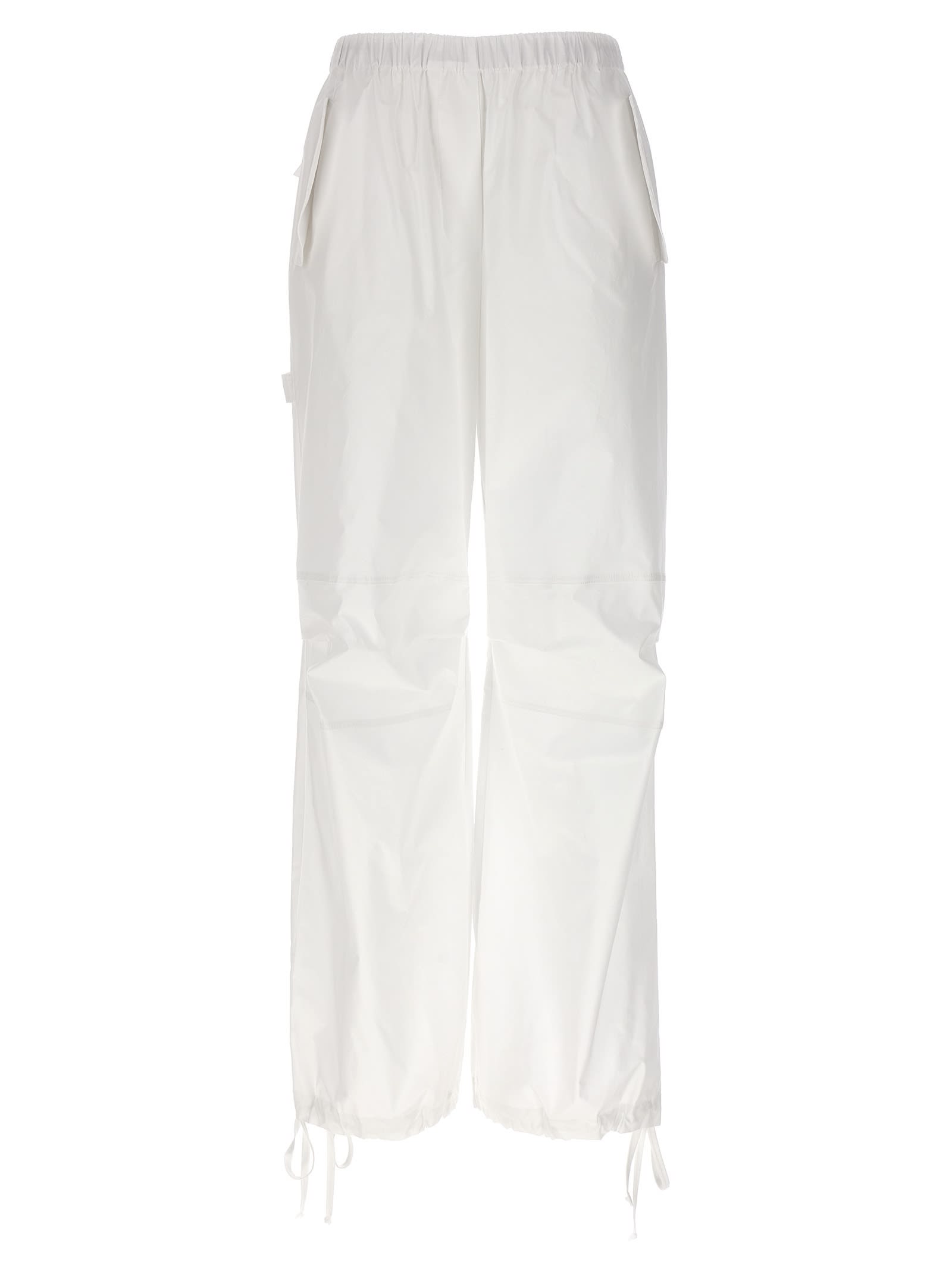 Shop Nude Cargo Trousers In White