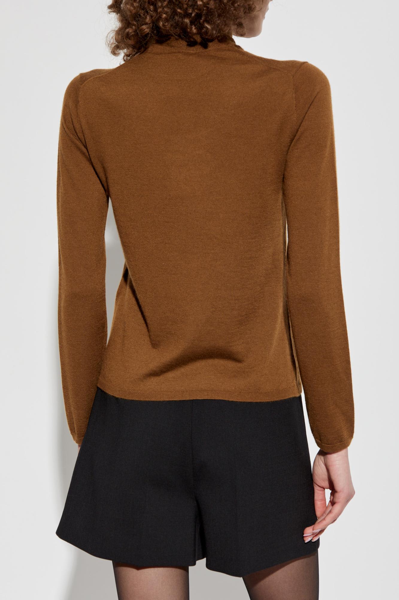 Max Mara Patroni Cashmere Turtleneck Sweater In Leather Brown