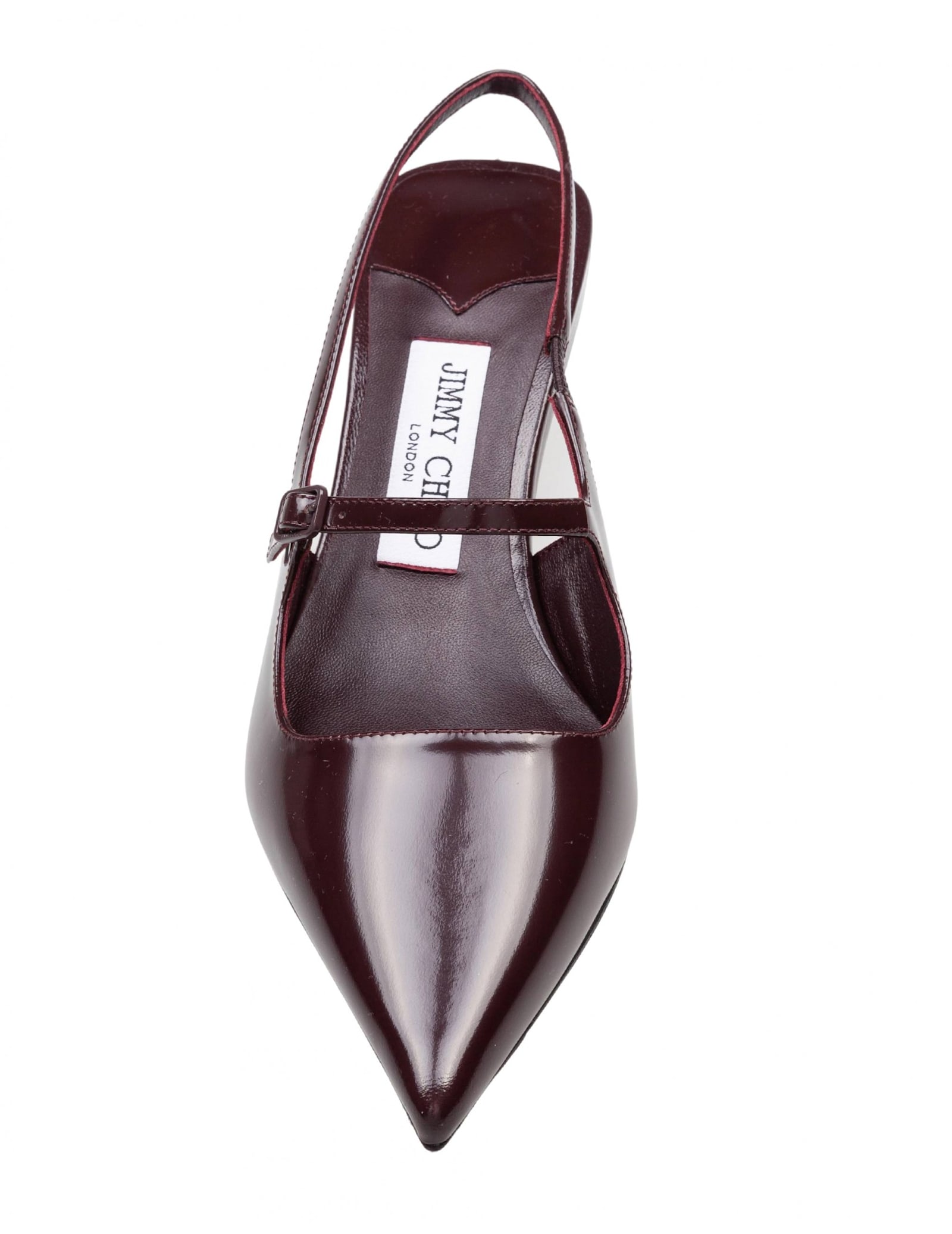 Jimmy Choo Didi 45 Slingback In Brushed Leather In Burgundy