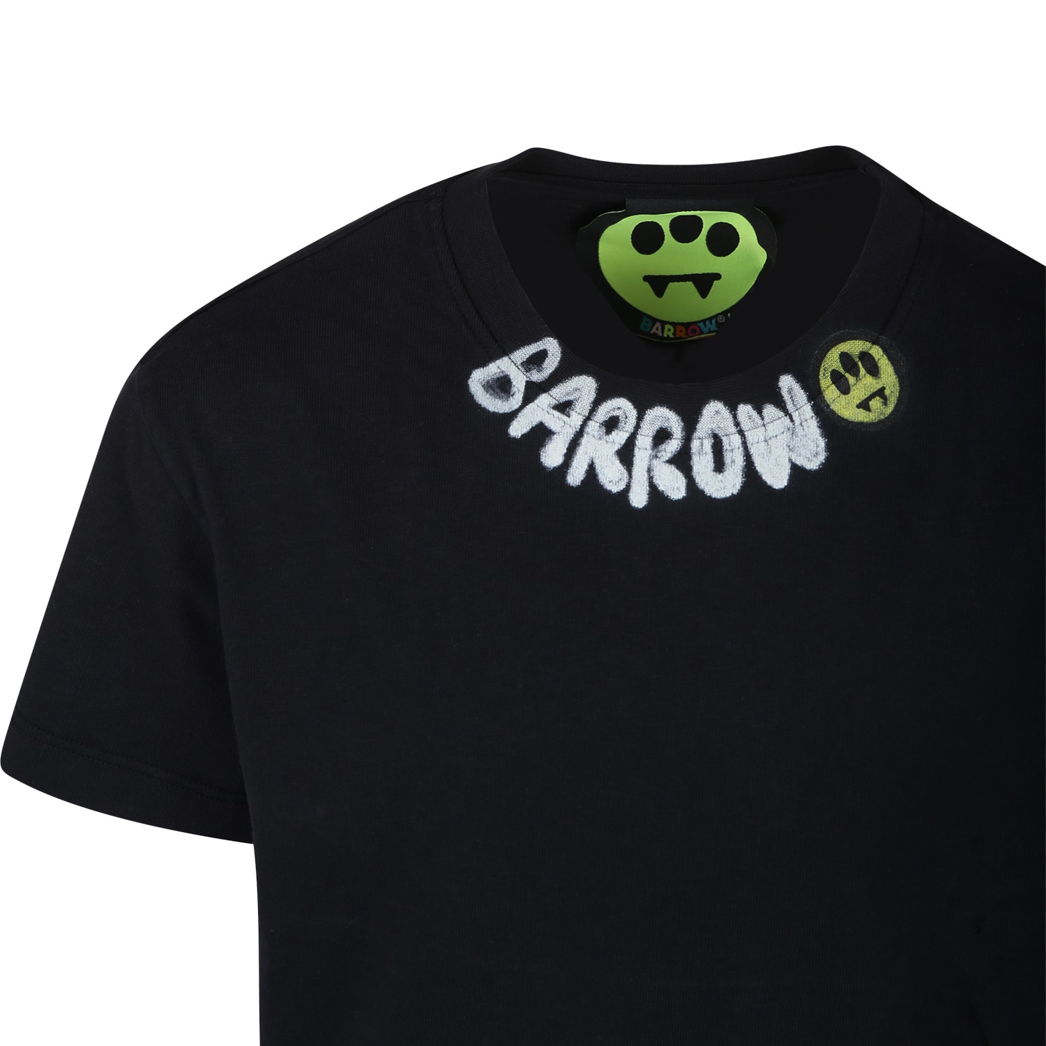 Shop Barrow Black T-shirt For Kids With Logo In Nero