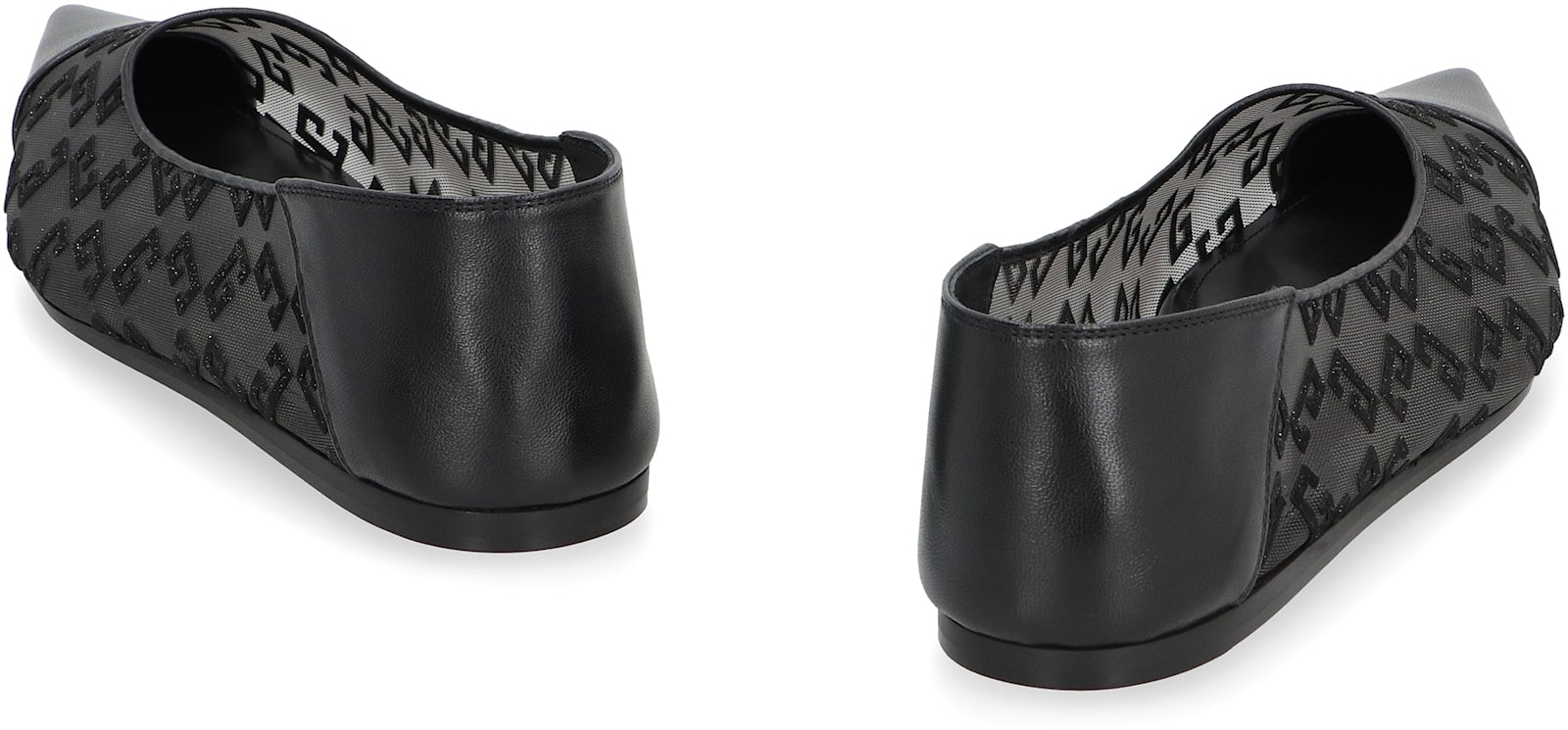 Givenchy Mesh Pointed Ballerina Shoes In Black