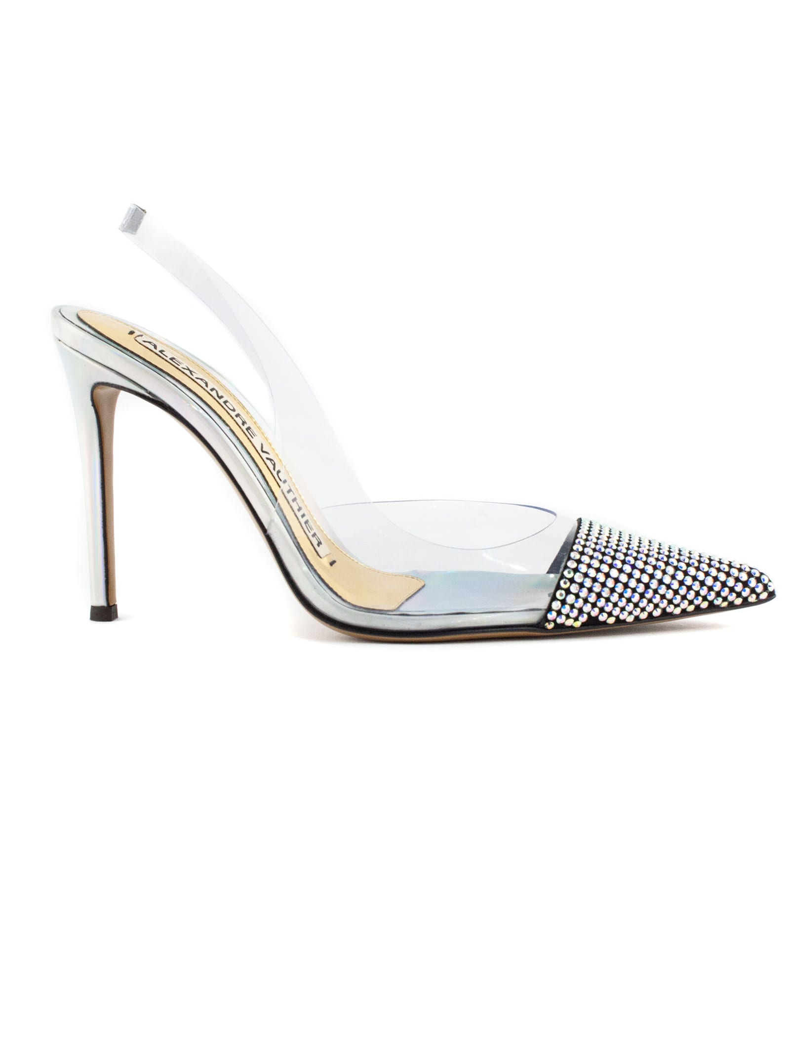 Alexandre Vauthier Silver Leather Pointed Pumps