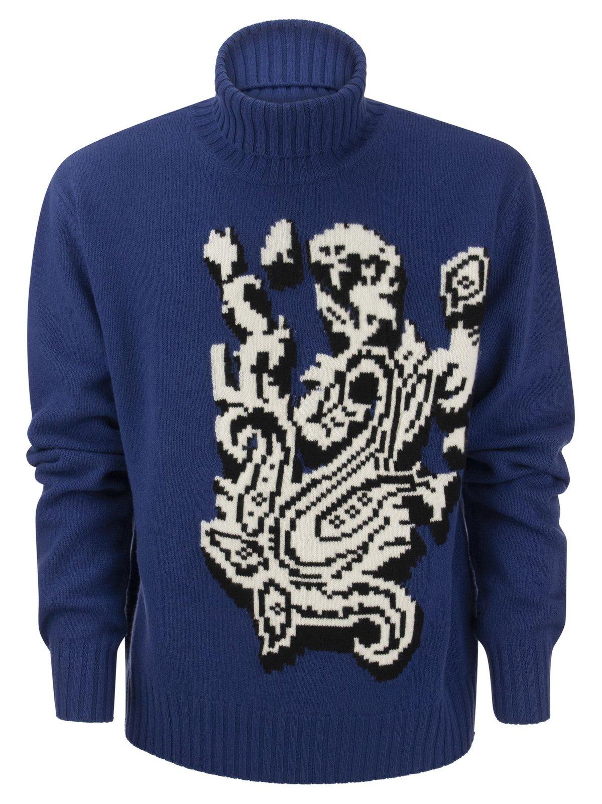 Etro Graphic-intarsia Knitted Jumper