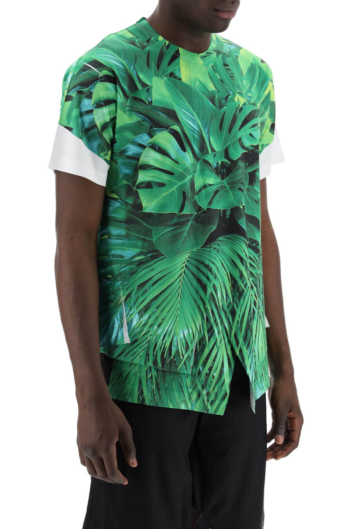 Shop Comme Des Garçons Homme Deux Jungle Print T-shirt With In White (green)