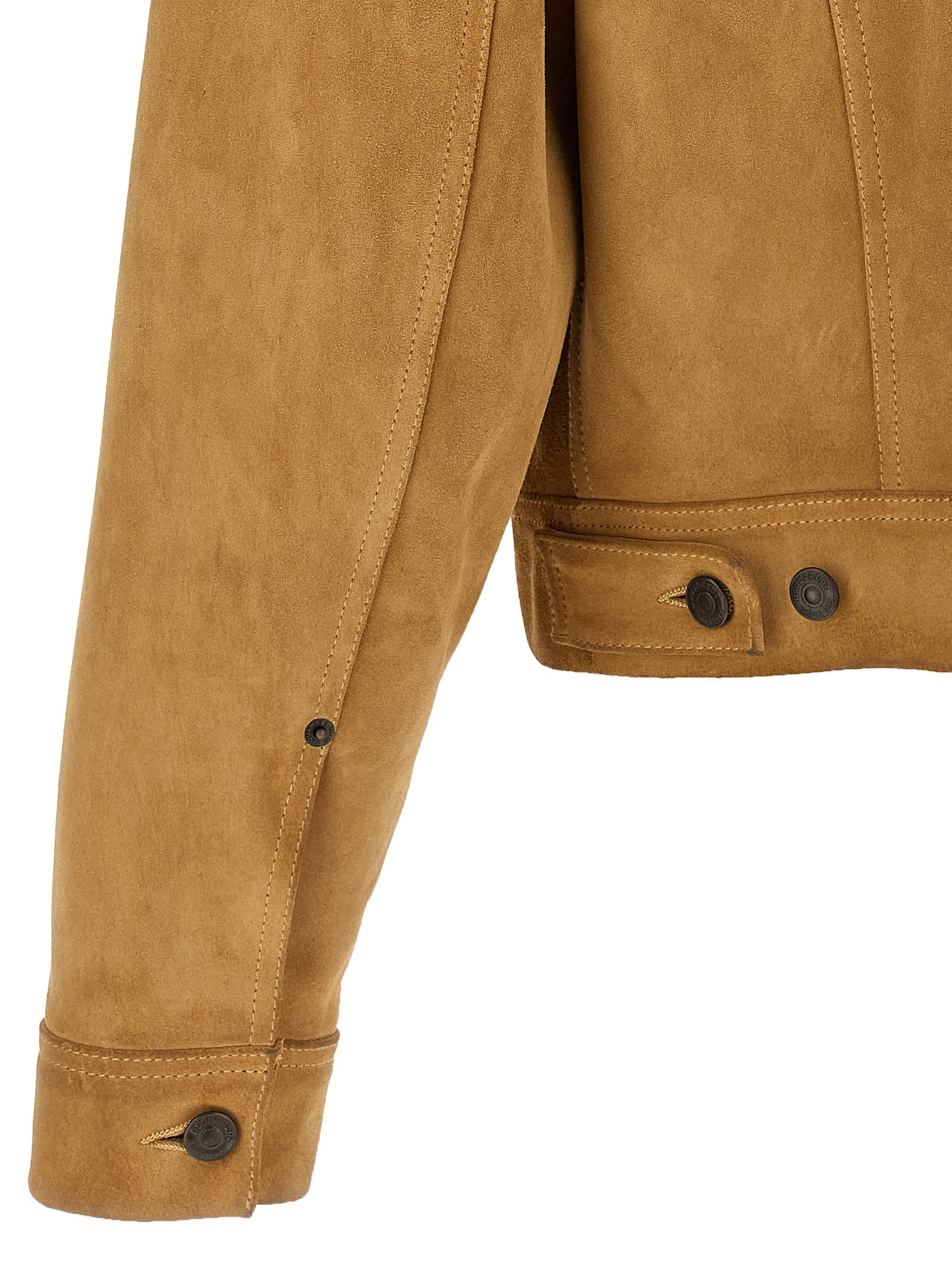 Dsquared2 Leather Button-fastening Jacket In Brown