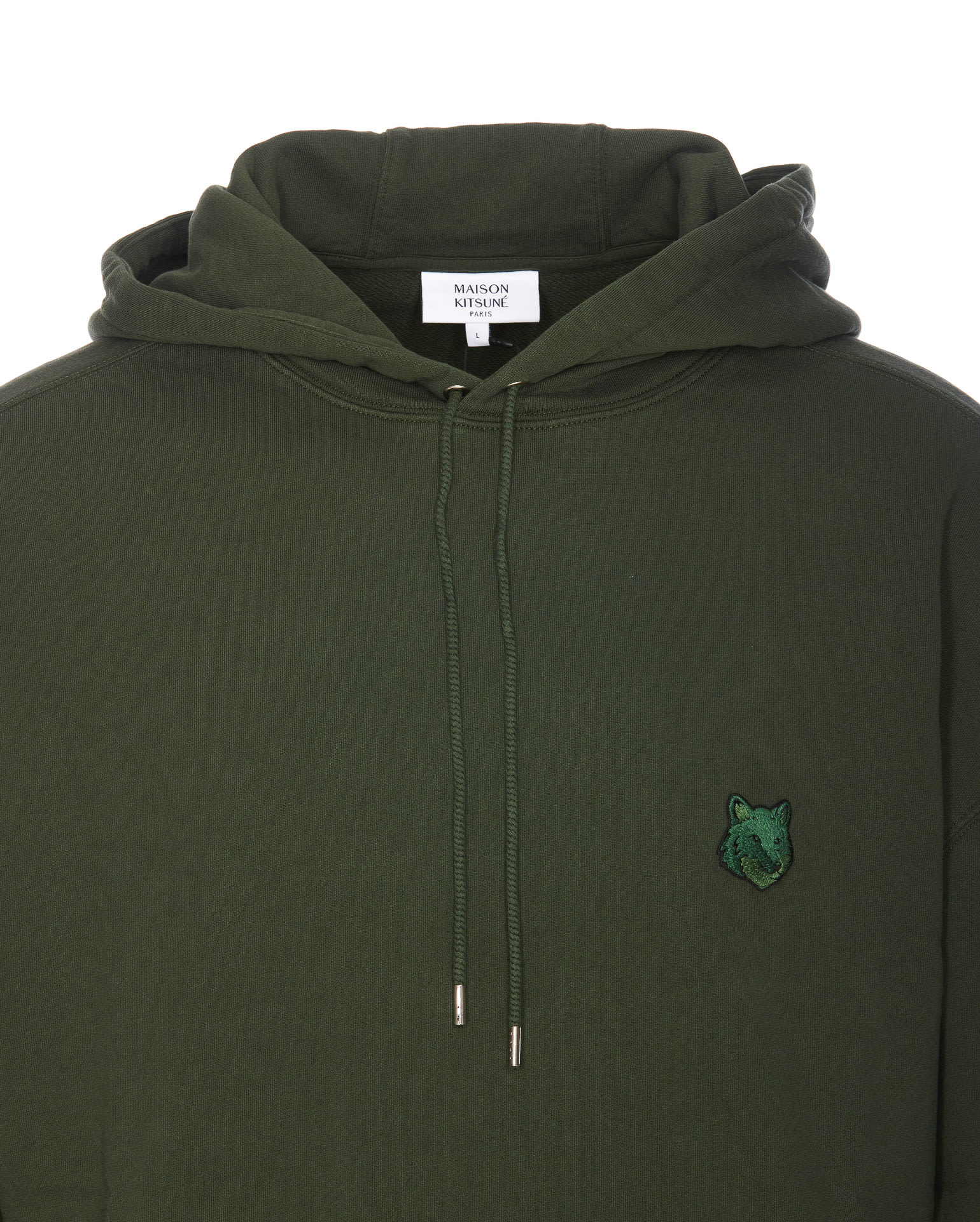 Shop Maison Kitsuné Bold Fox Head Patch Oversize Hoodie In Green