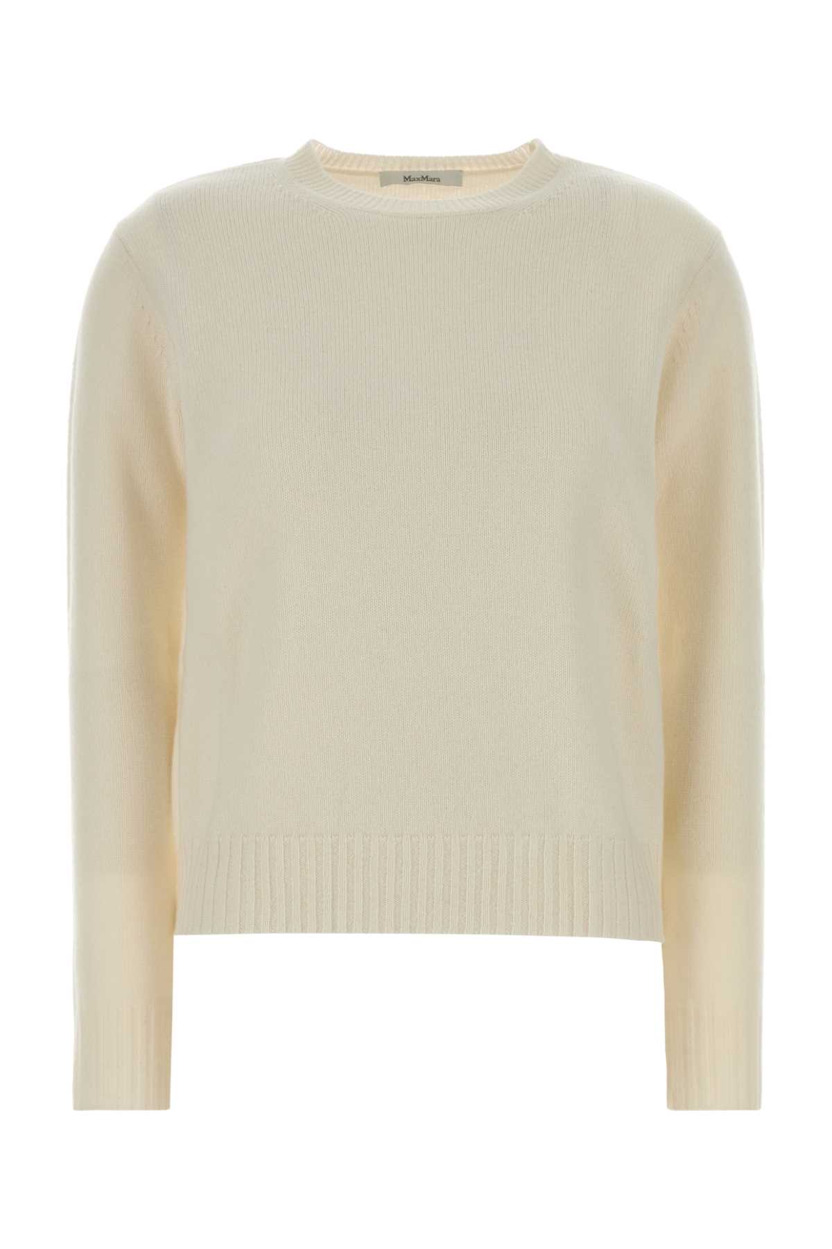 Max Mara Cashmere Cinema Crew Neck Sweater In Neutral