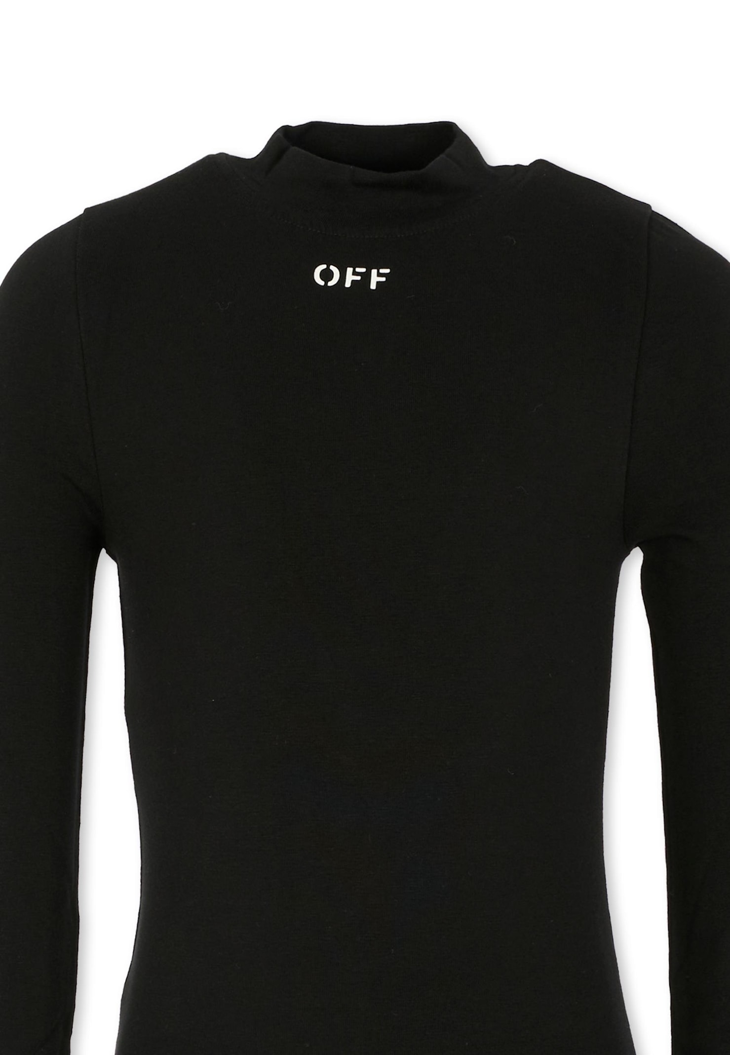 Off-white Black Dress For Girl With Logo In Black