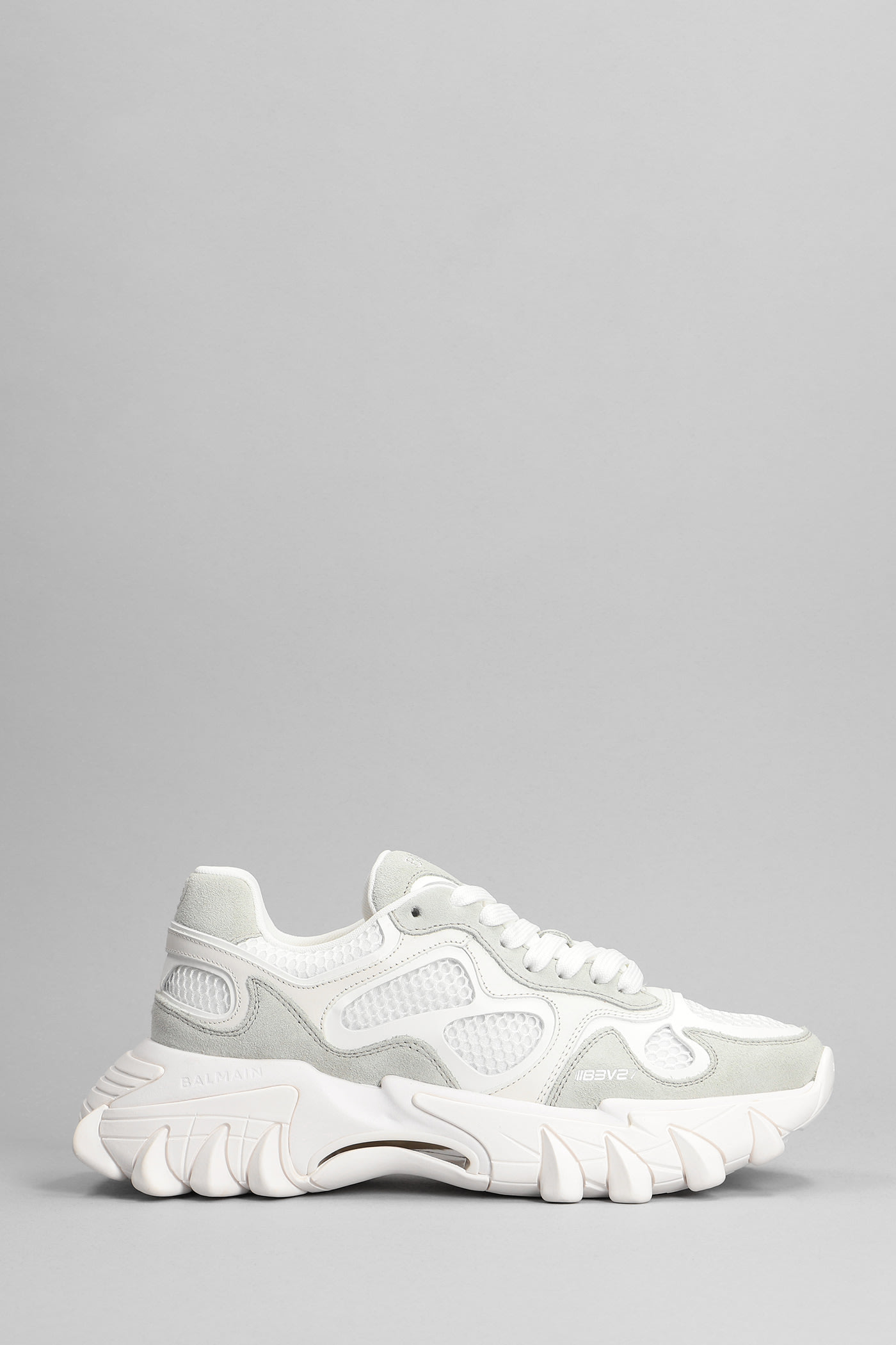 Balmain Sneakers In White Suede