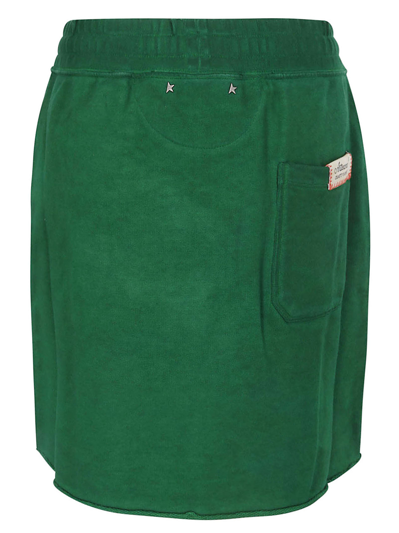Shop Golden Goose Journey Ws Drawstring Garment Cold Dyed Skirt In Green Jacket
