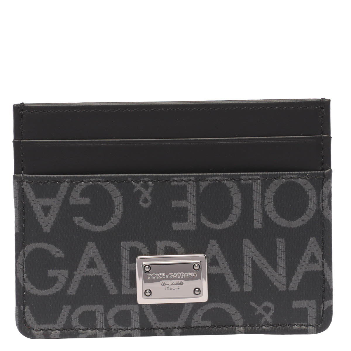 Shop Dolce & Gabbana All Over Logo Cardholder In Black